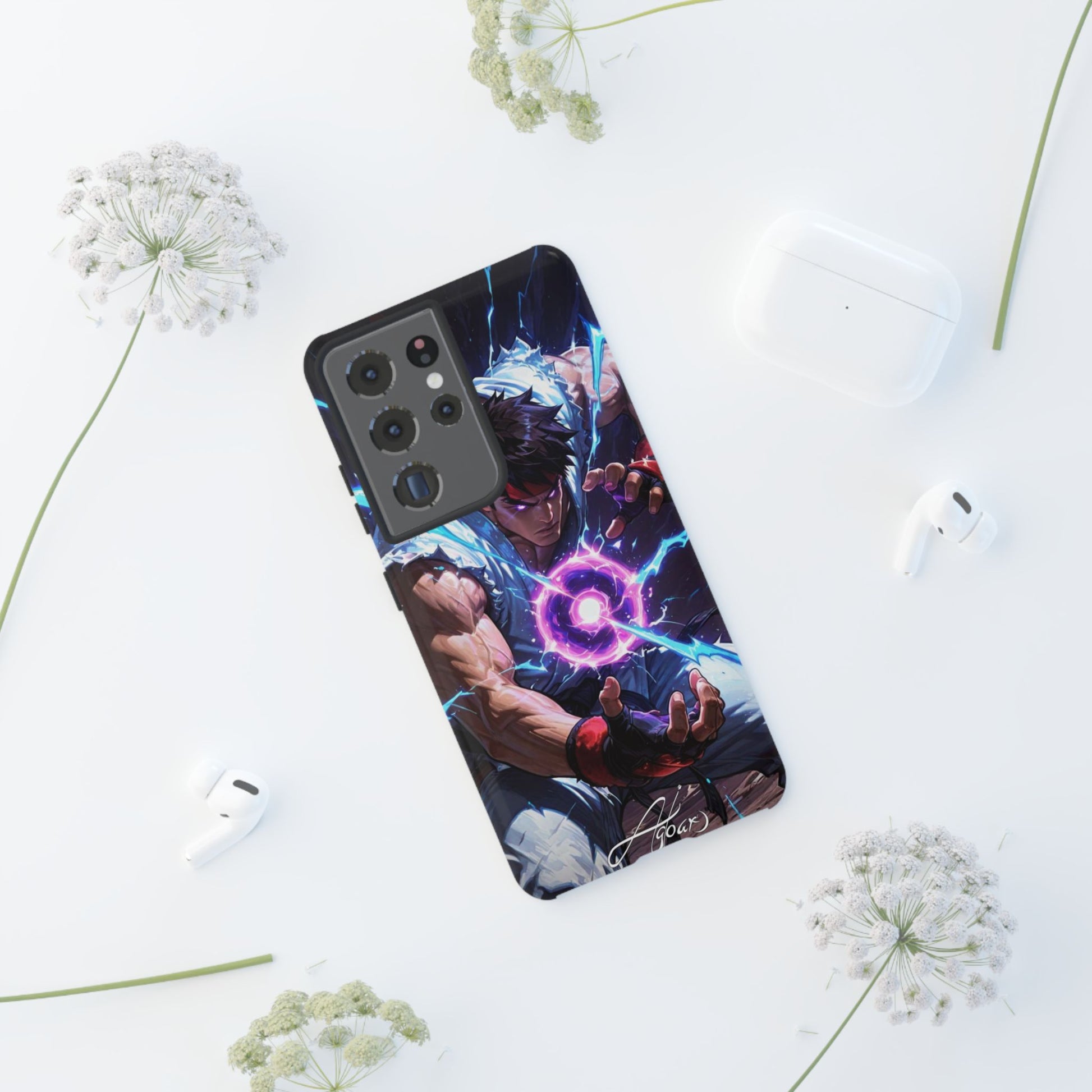 Street Fighter Ryu Gamer Art Tough Cases for iPhones, Samsung, and Pixel