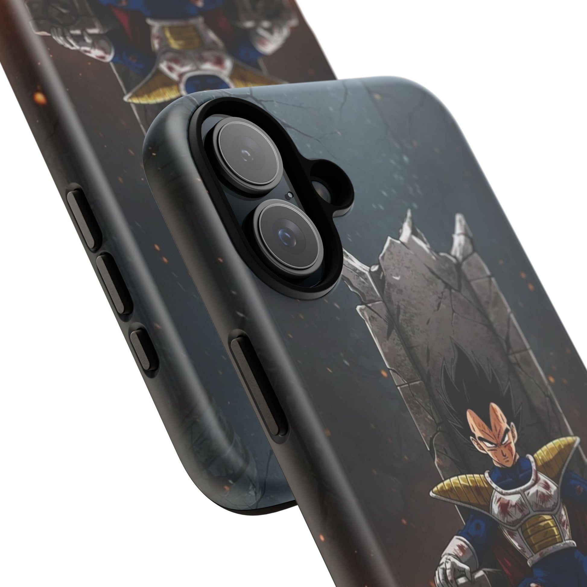 Vegeta on Throne DBZ Theme Tough Cases for iPhones, Samsung, and Pixel