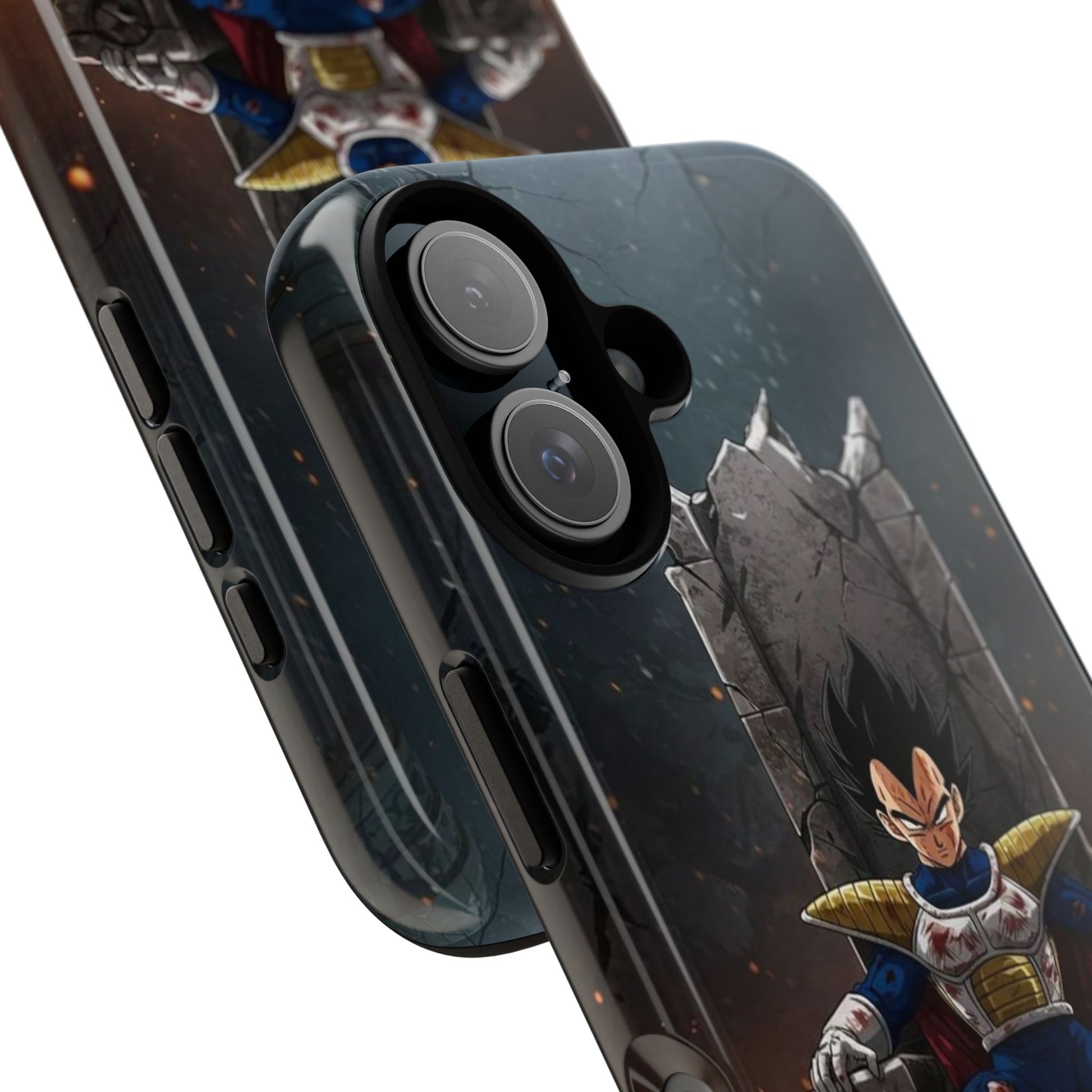 Vegeta on Throne DBZ Theme Tough Cases for iPhones, Samsung, and Pixel