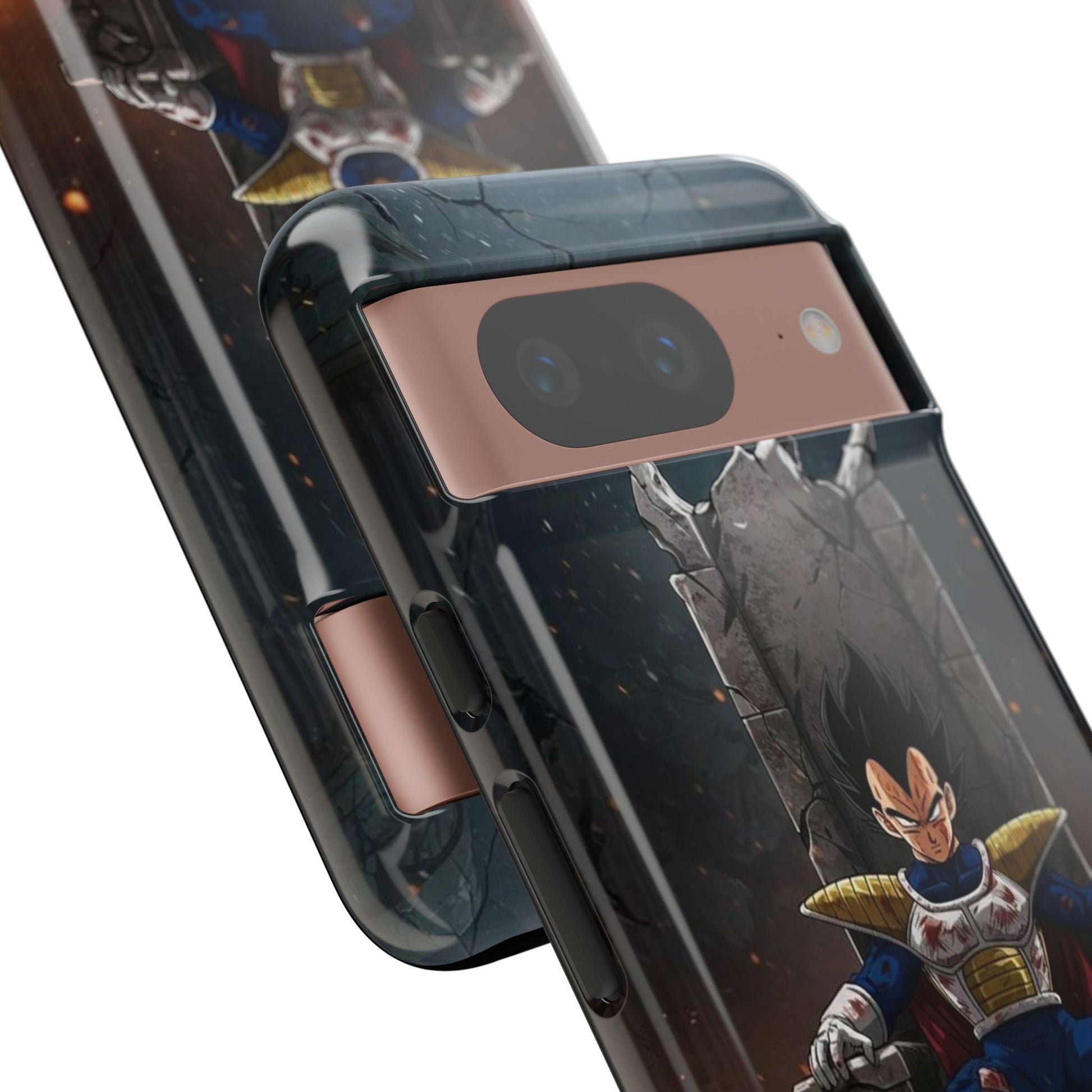 Vegeta on Throne DBZ Theme Tough Cases for iPhones, Samsung, and Pixel