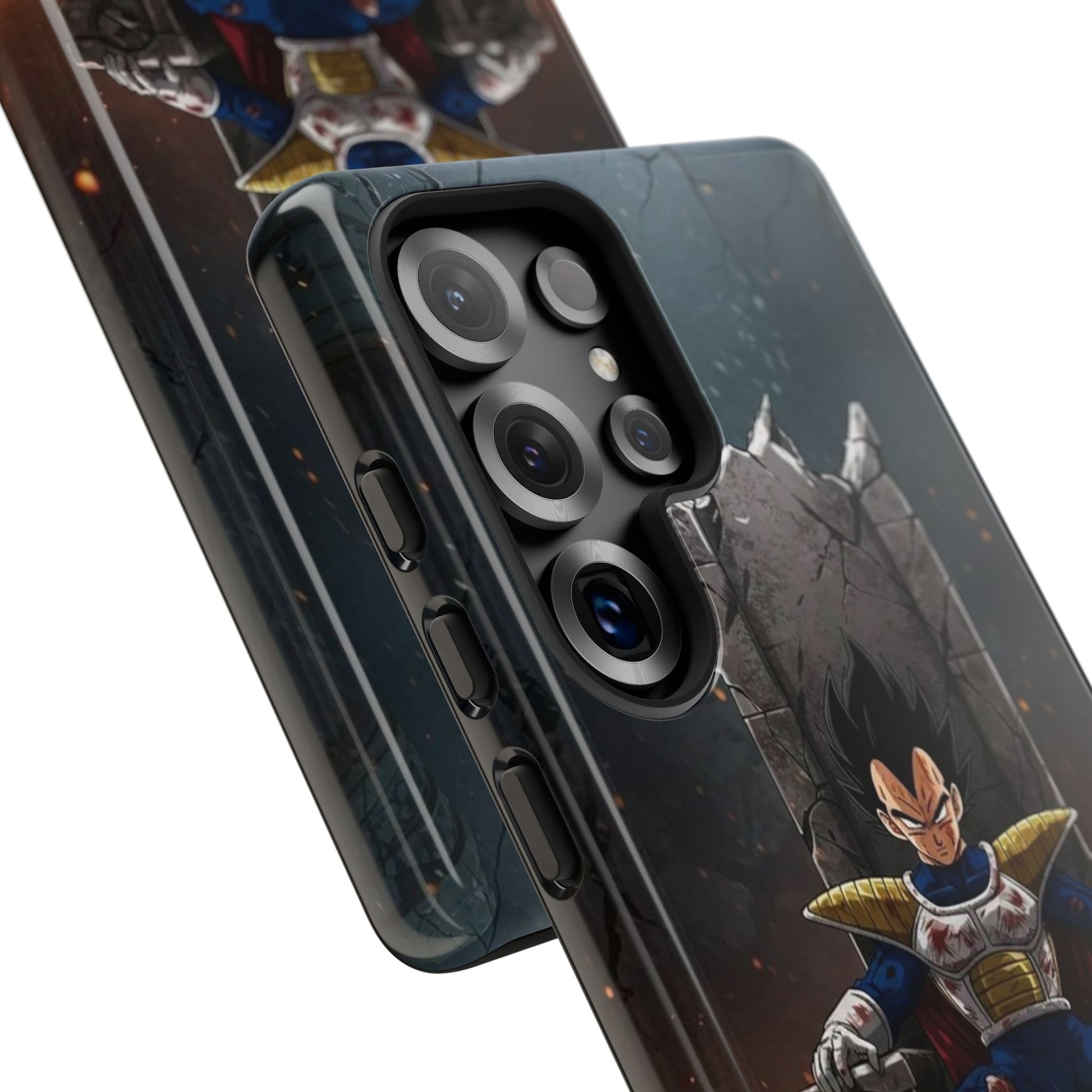 Vegeta on Throne DBZ Theme Tough Cases for iPhones, Samsung, and Pixel