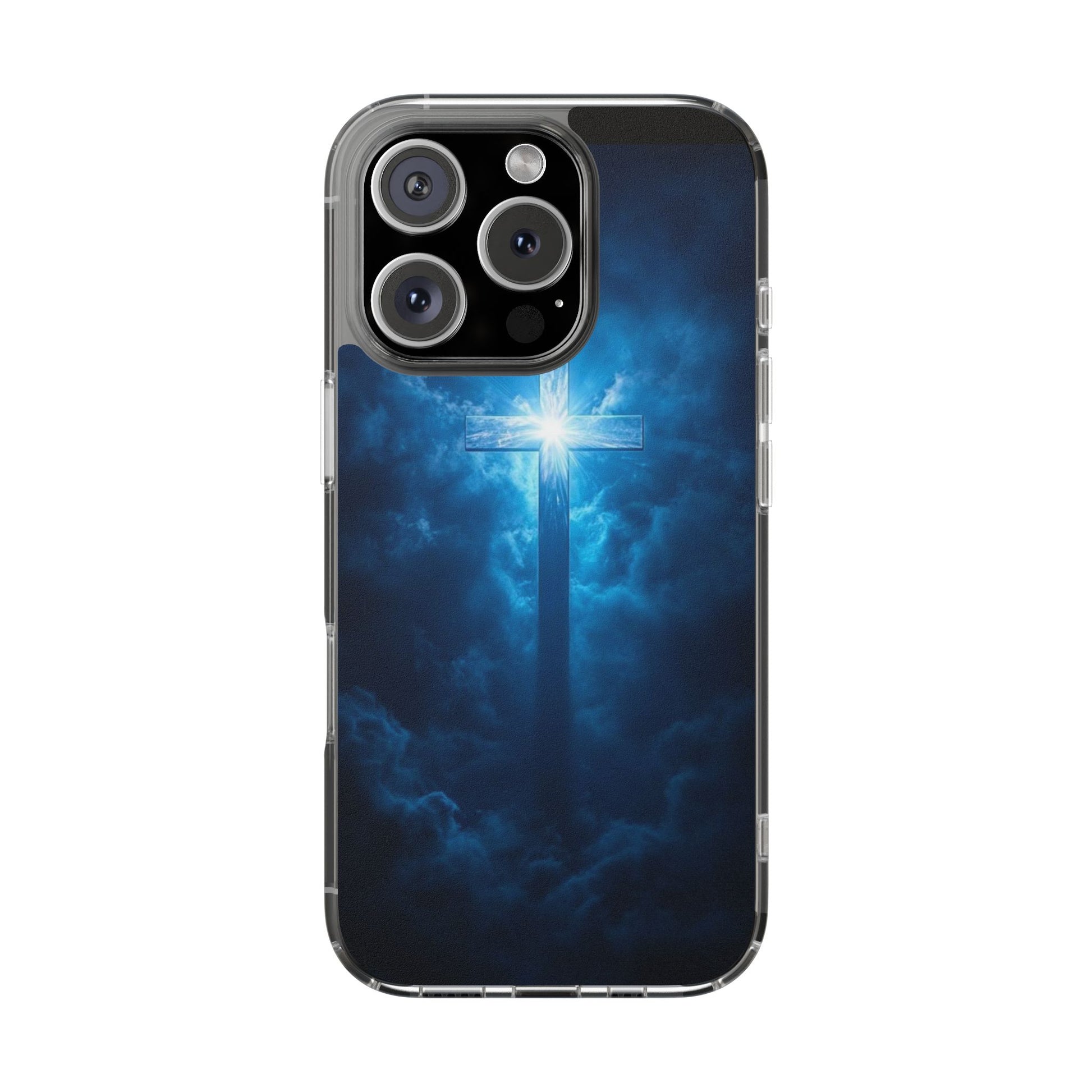 Religious Phone Case, Christian Cross in Clouds Art, Phone Accessories, Samsung