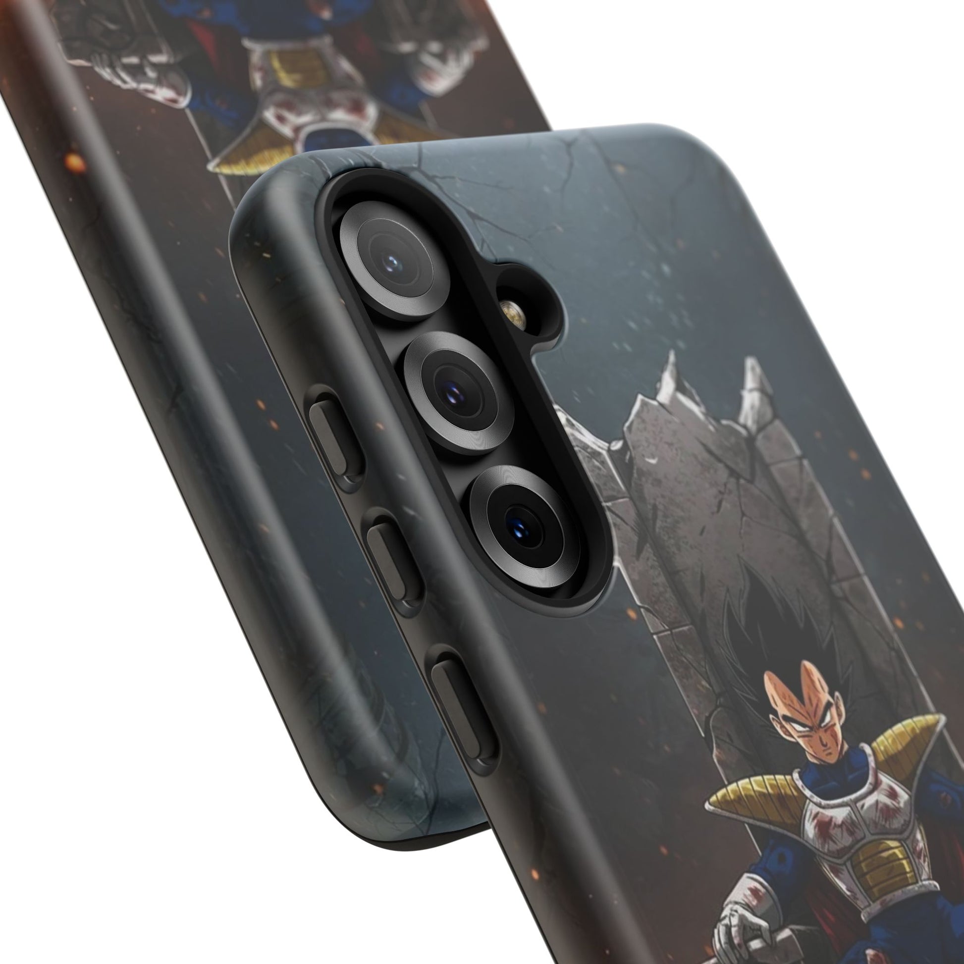 Vegeta on Throne DBZ Theme Tough Cases for iPhones, Samsung, and Pixel
