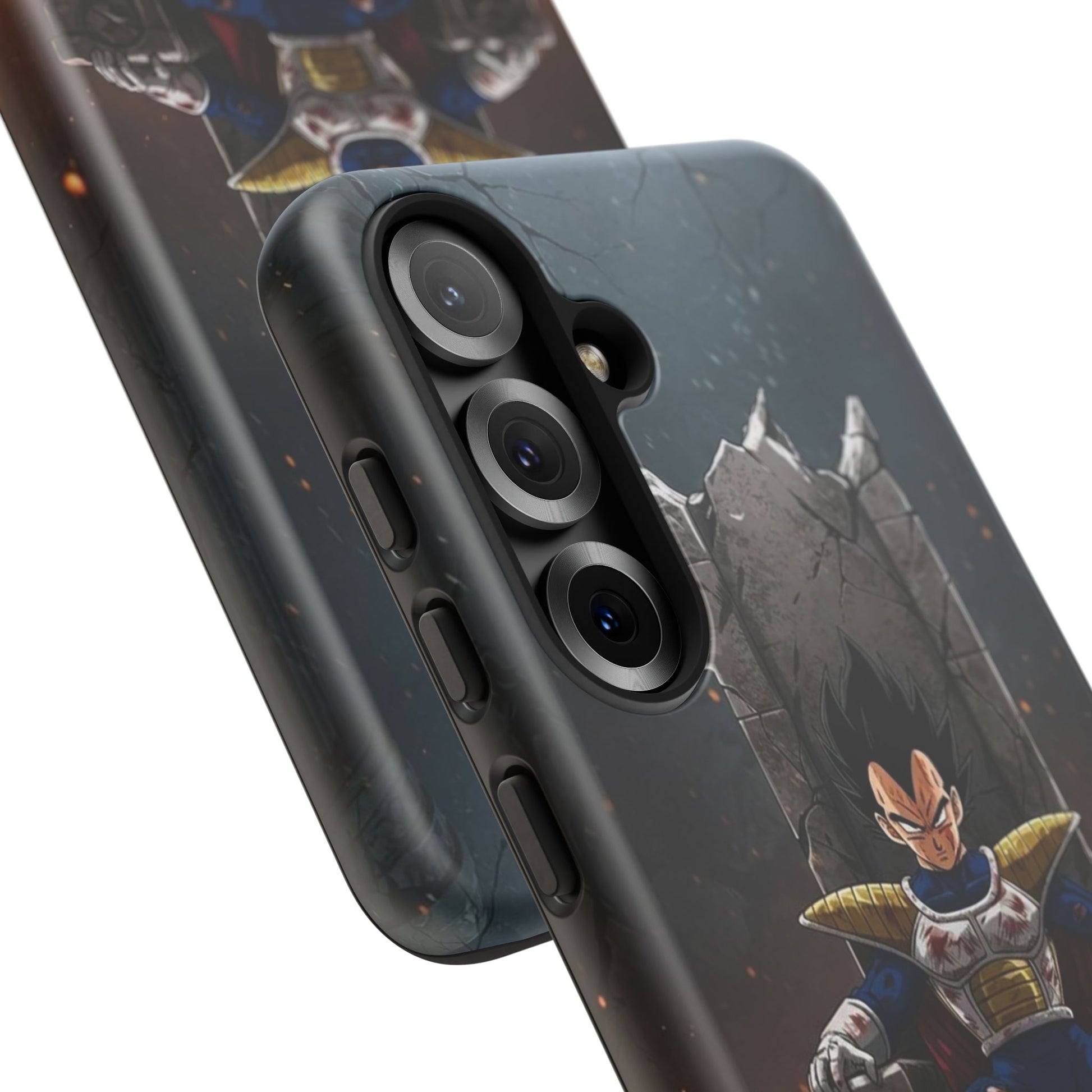 Vegeta on Throne DBZ Theme Tough Cases for iPhones, Samsung, and Pixel