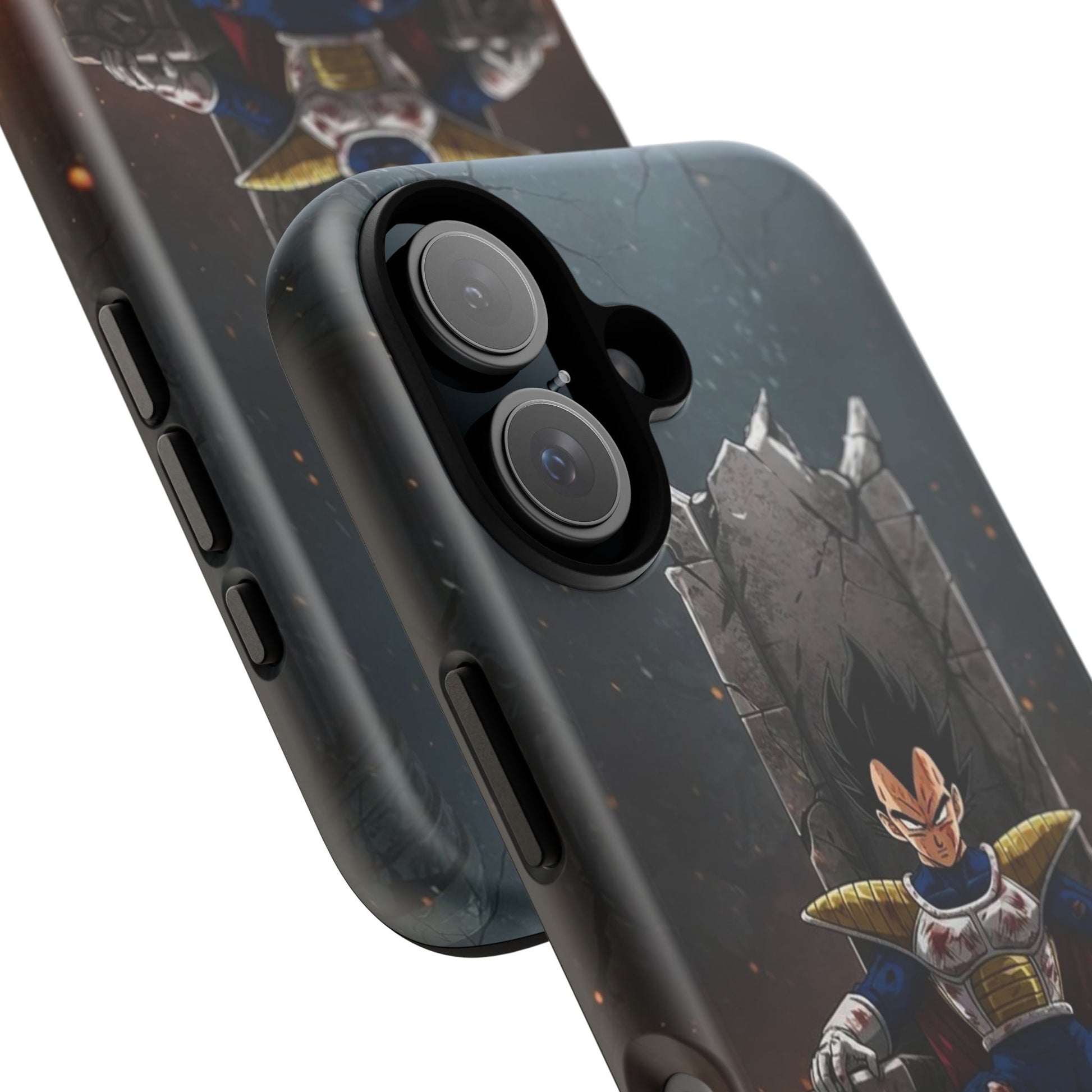 Vegeta on Throne DBZ Theme Tough Cases for iPhones, Samsung, and Pixel
