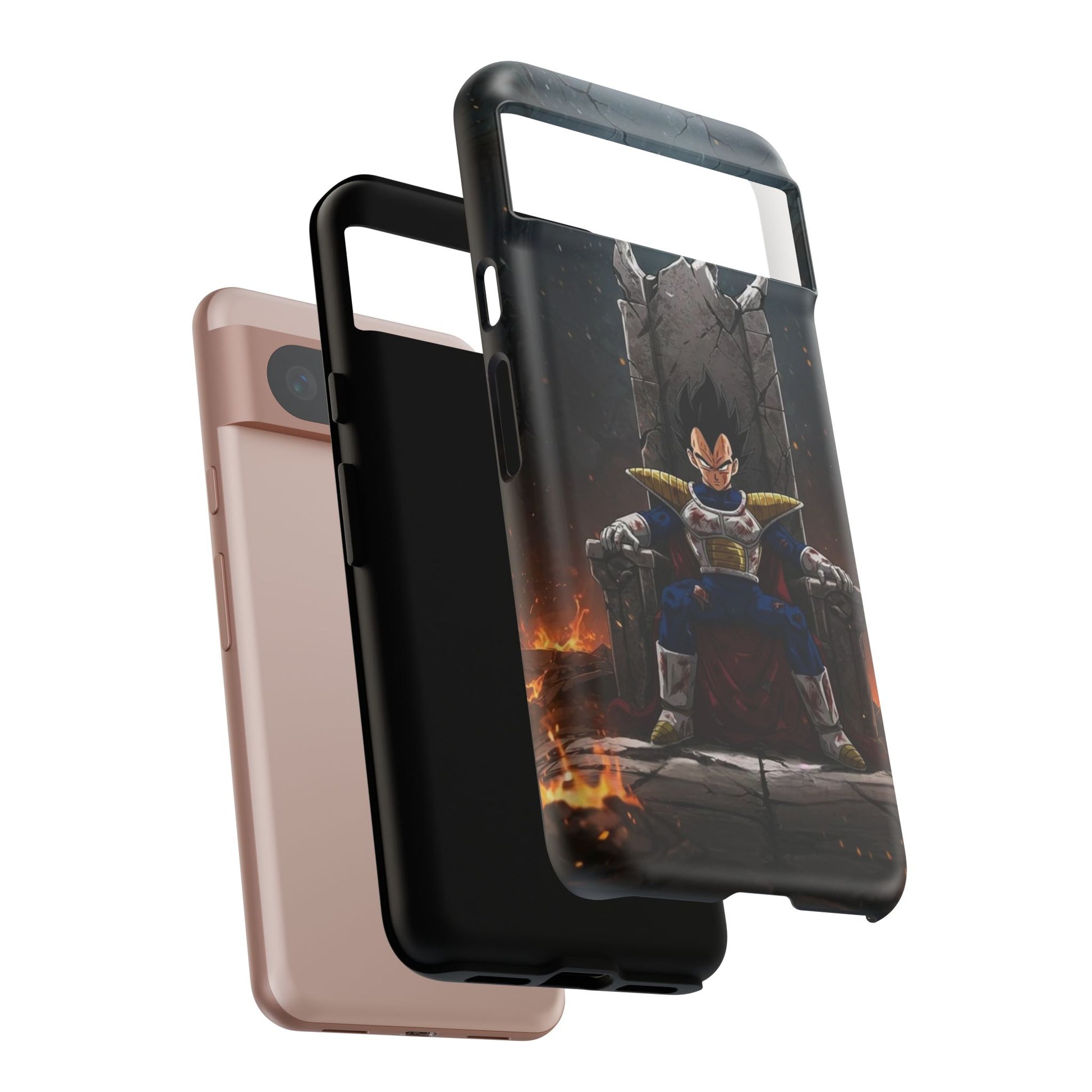 Vegeta on Throne DBZ Theme Tough Cases for iPhones, Samsung, and Pixel