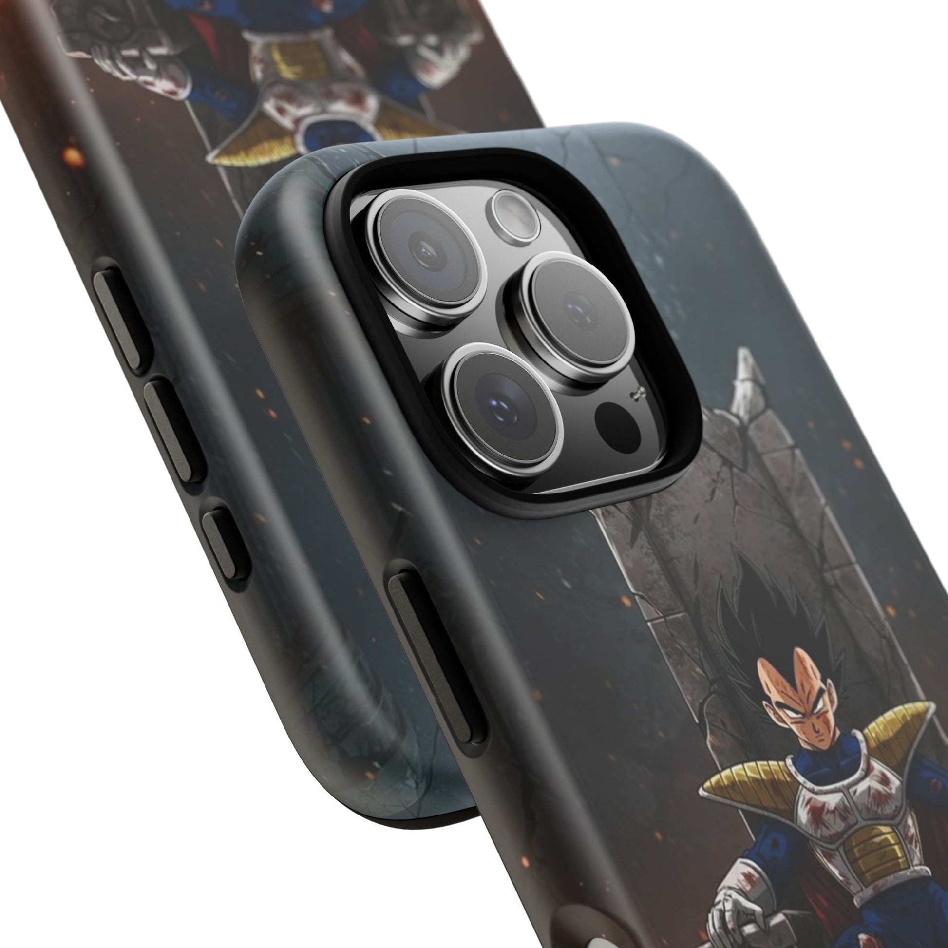 Vegeta on Throne DBZ Theme Tough Cases for iPhones, Samsung, and Pixel