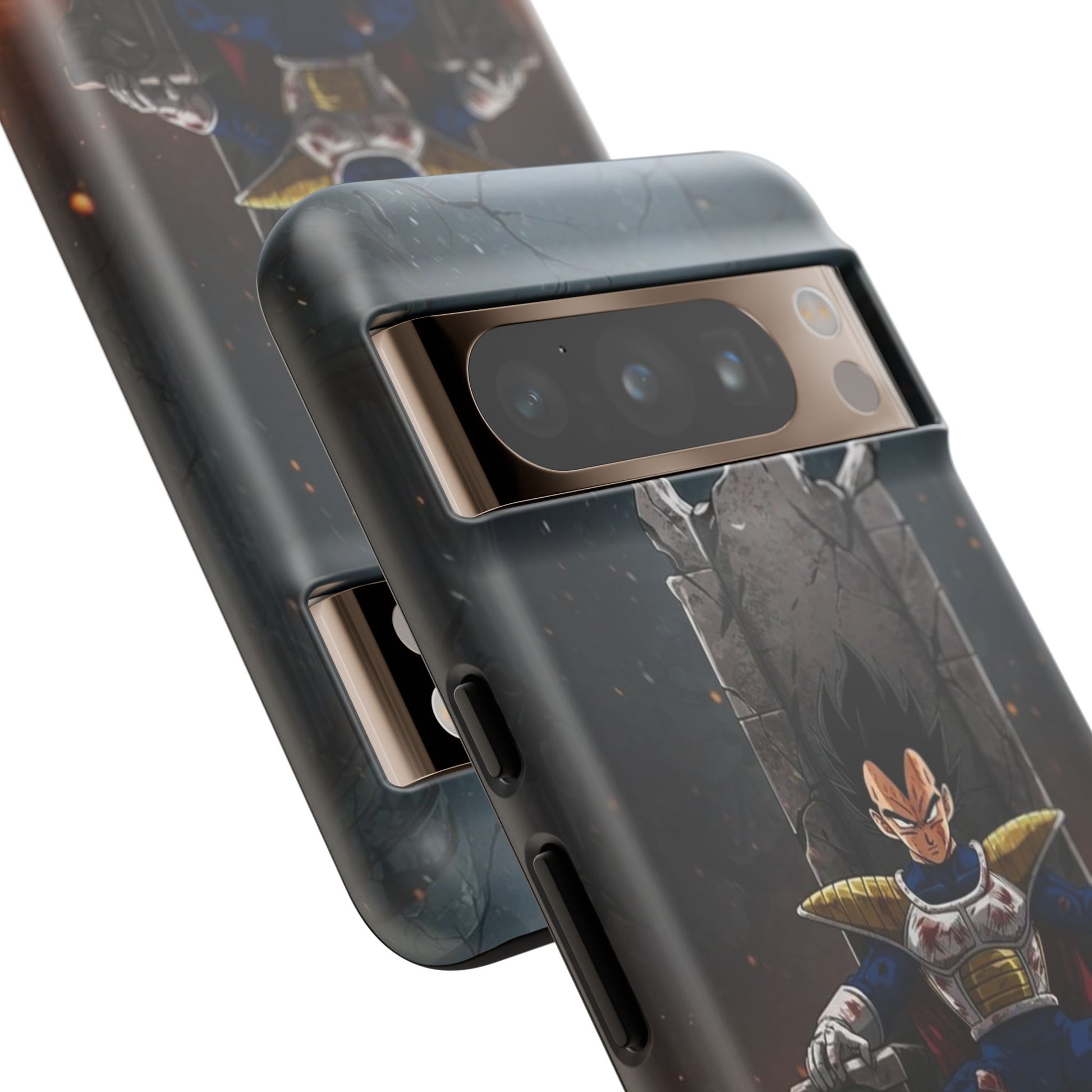 Vegeta on Throne DBZ Theme Tough Cases for iPhones, Samsung, and Pixel