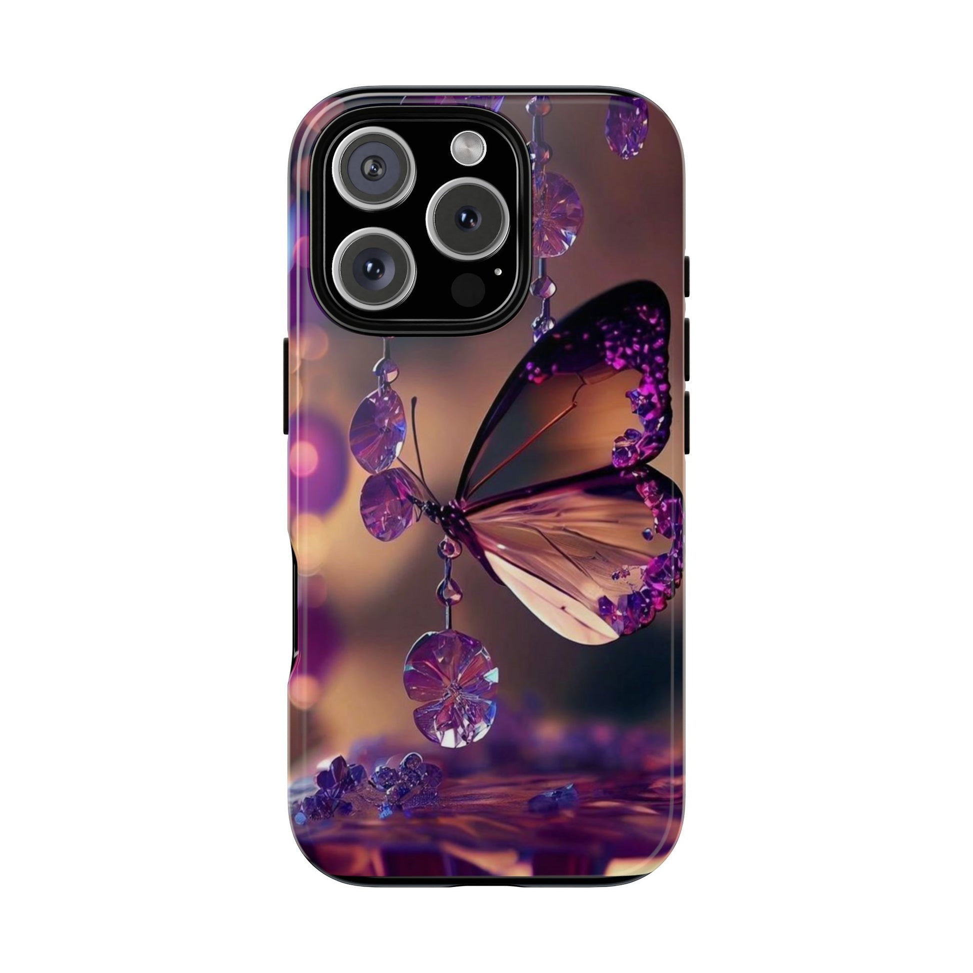 Purple Butterfly Tough Cases for iPhones, Samsung, and Pixel