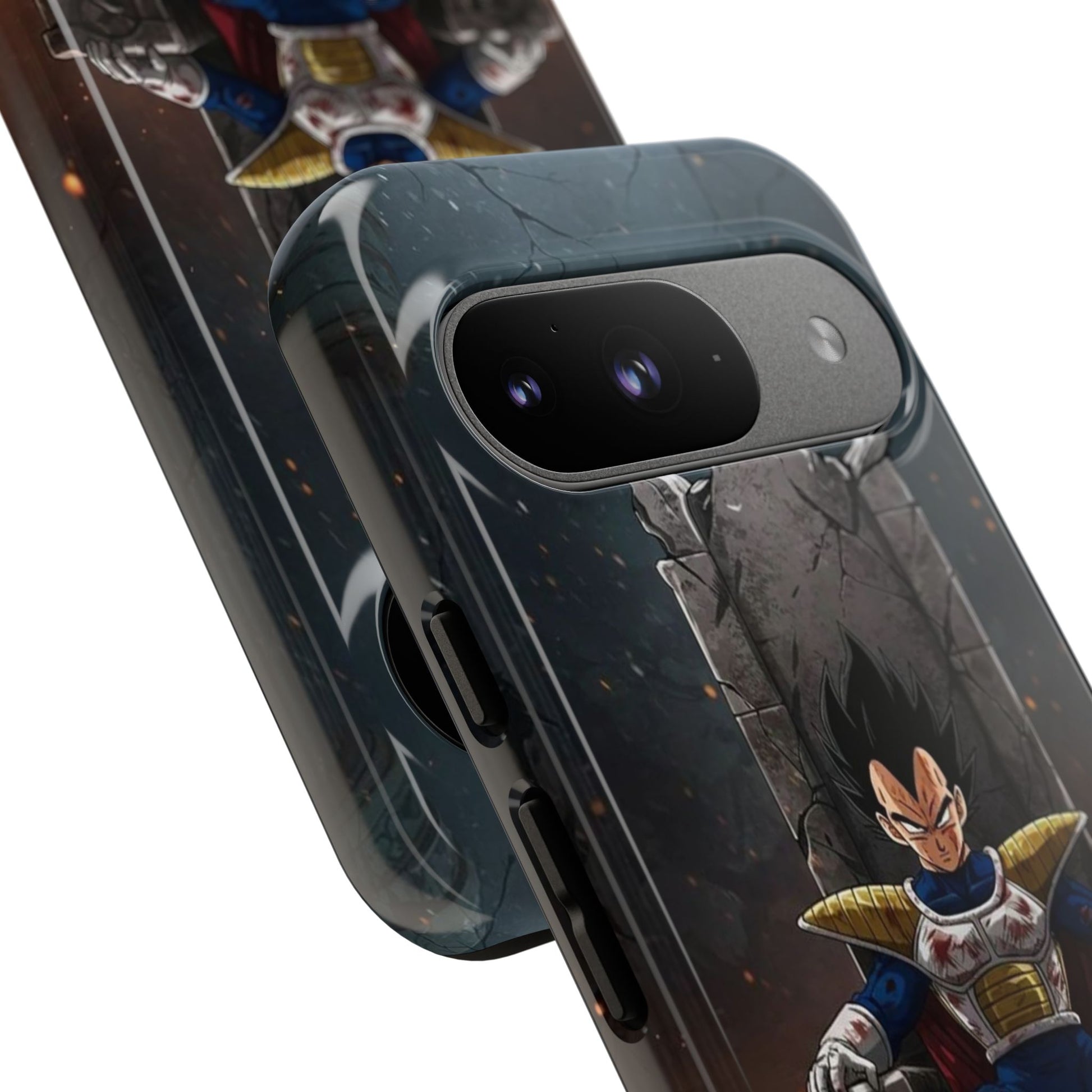 Vegeta on Throne DBZ Theme Tough Cases for iPhones, Samsung, and Pixel