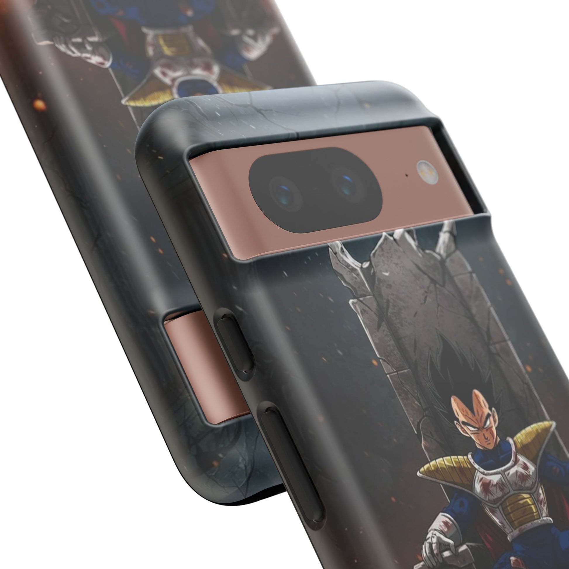 Vegeta on Throne DBZ Theme Tough Cases for iPhones, Samsung, and Pixel