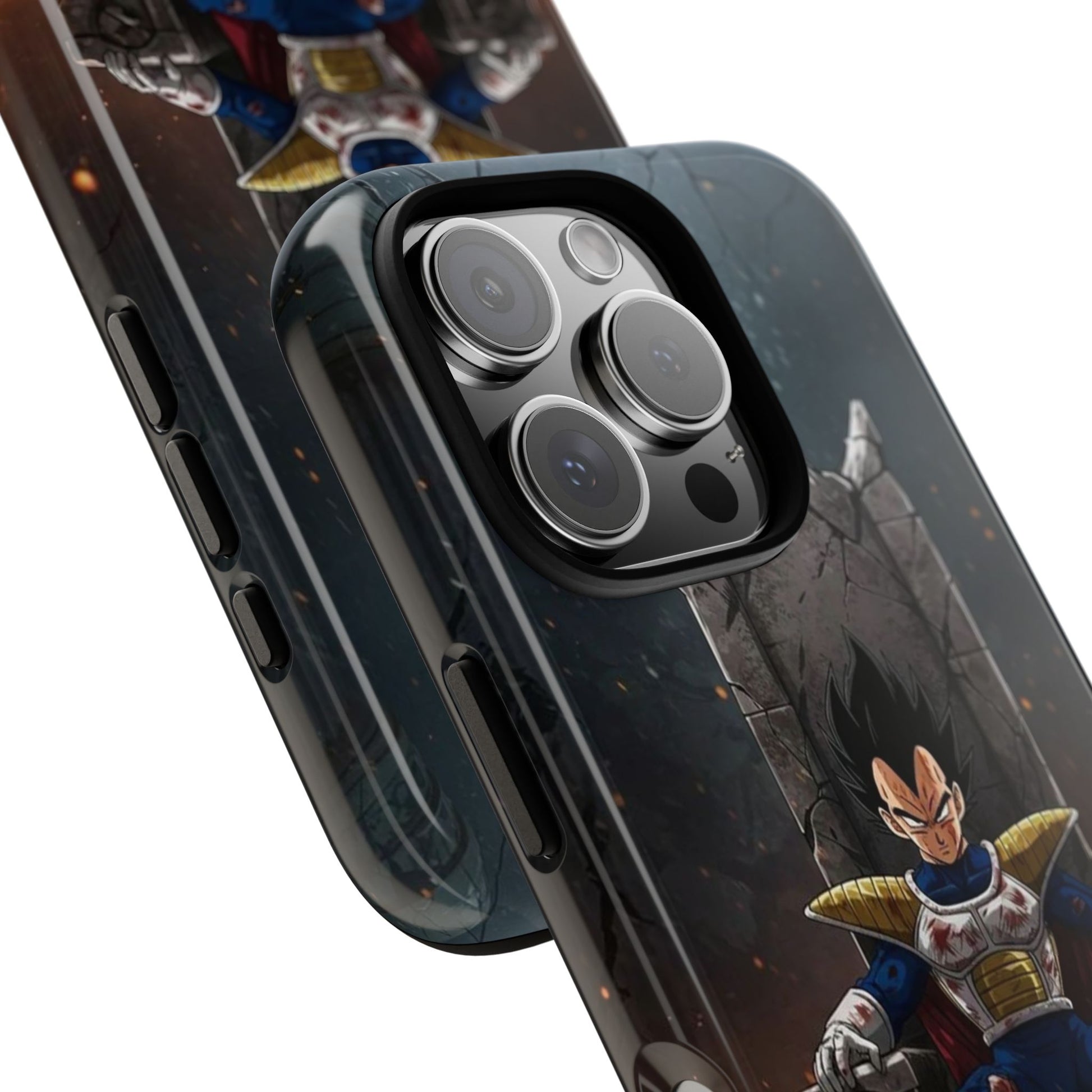 Vegeta on Throne DBZ Theme Tough Cases for iPhones, Samsung, and Pixel