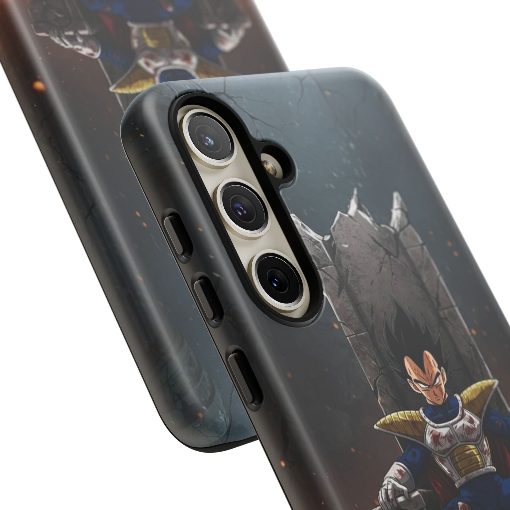 Vegeta on Throne DBZ Theme Tough Cases for iPhones, Samsung, and Pixel