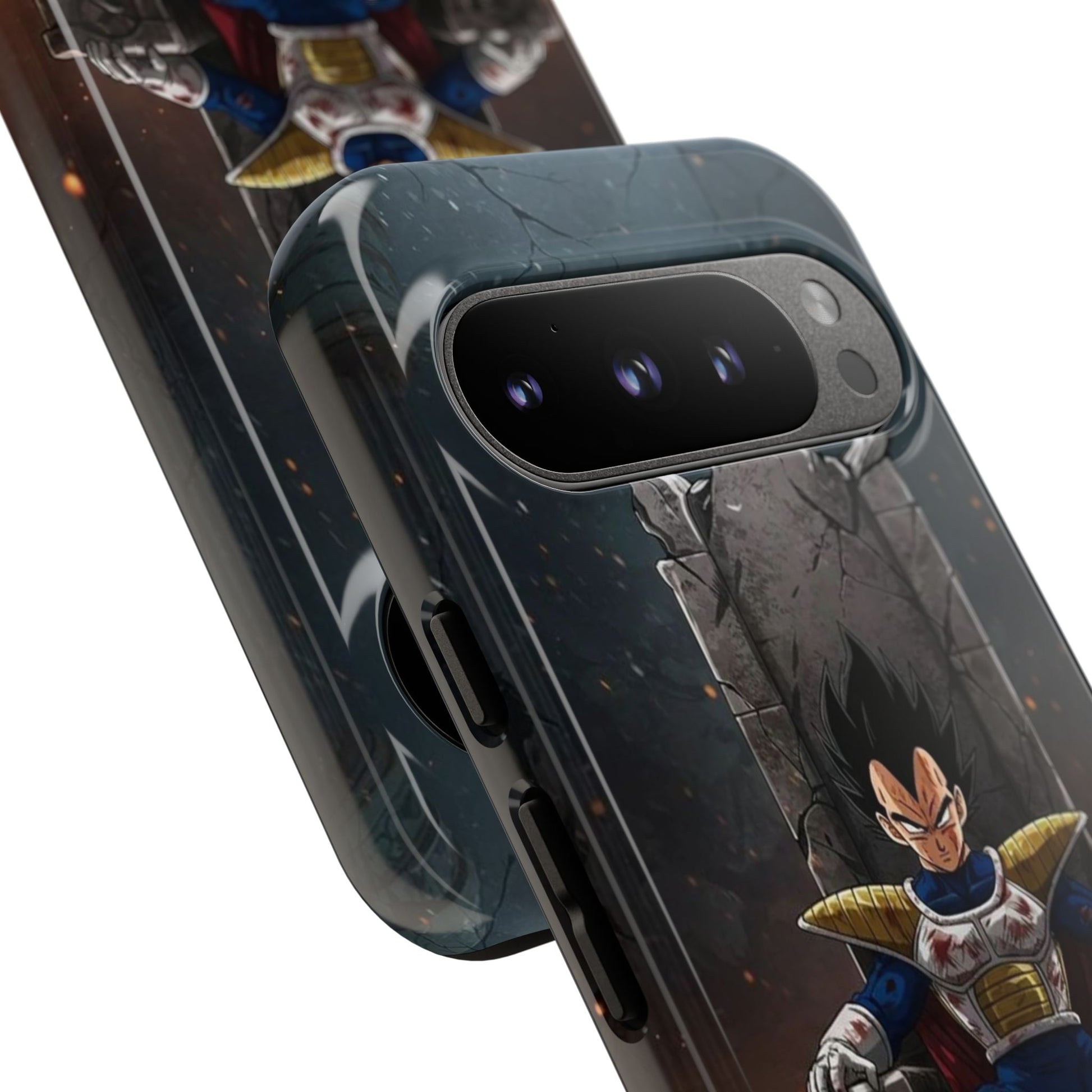 Vegeta on Throne DBZ Theme Tough Cases for iPhones, Samsung, and Pixel