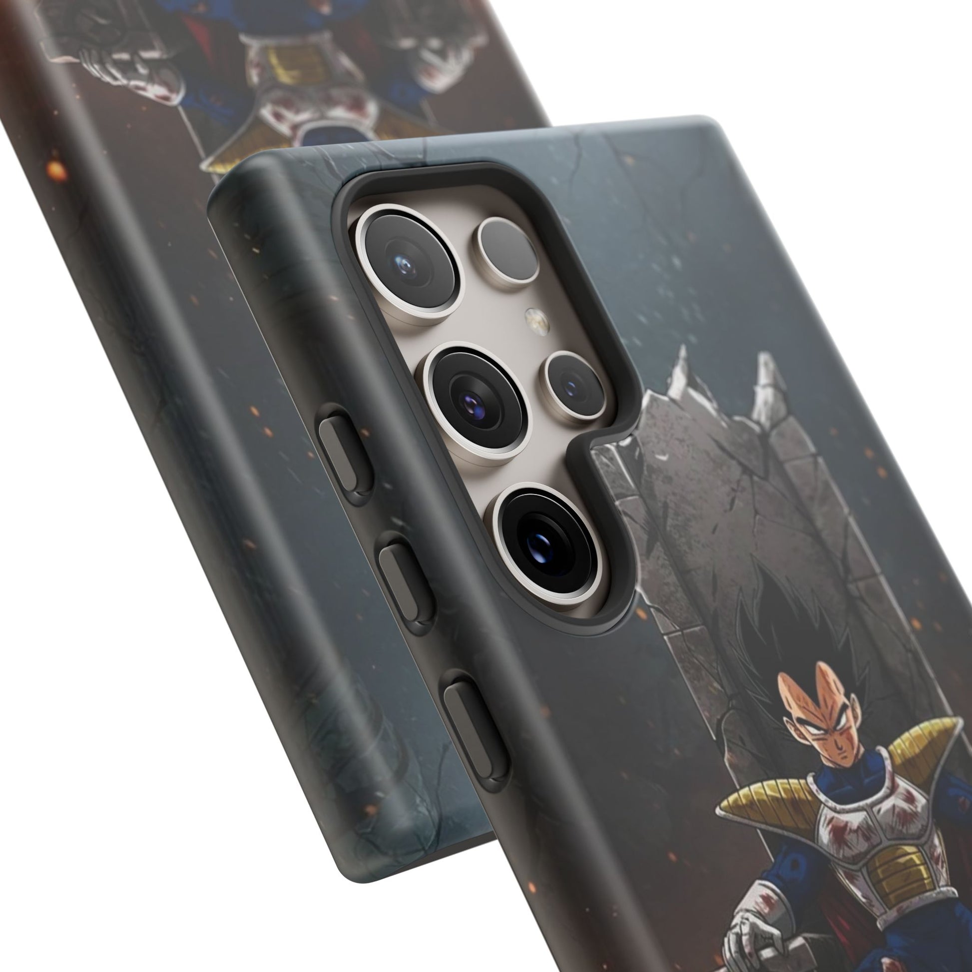 Vegeta on Throne DBZ Theme Tough Cases for iPhones, Samsung, and Pixel