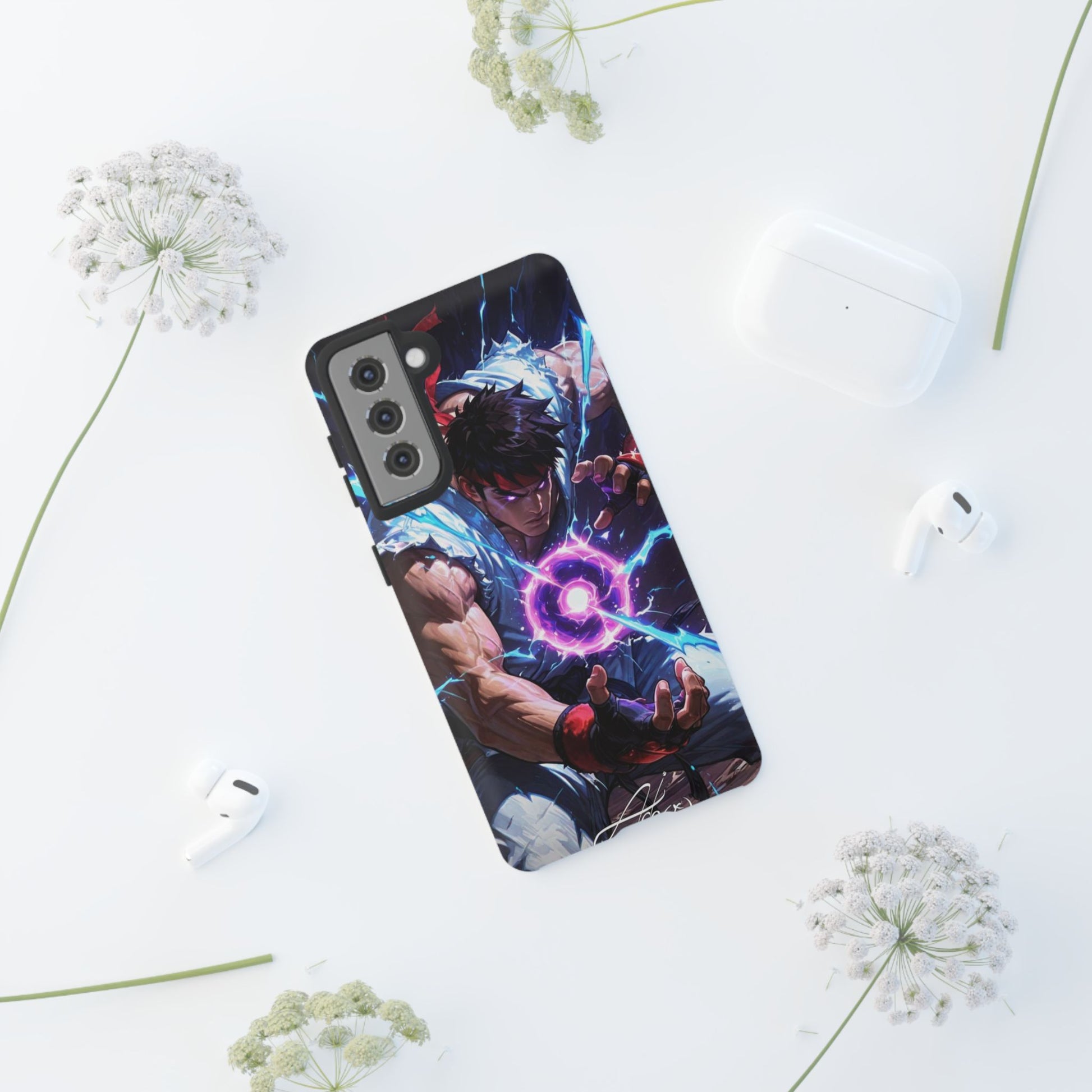 Street Fighter Ryu Gamer Art Tough Cases for iPhones, Samsung, and Pixel
