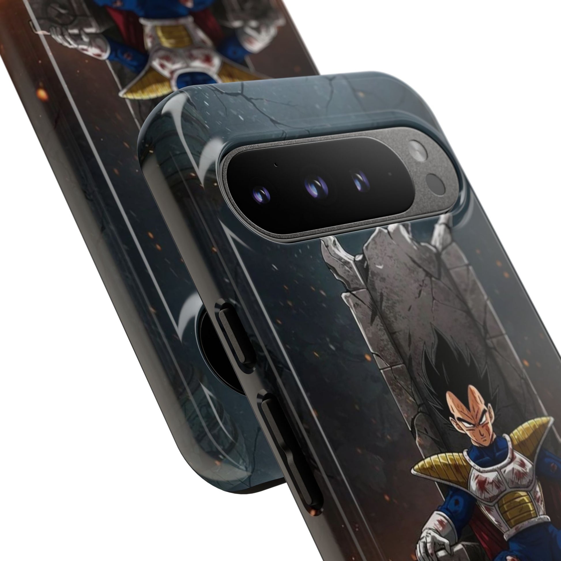 Vegeta on Throne DBZ Theme Tough Cases for iPhones, Samsung, and Pixel