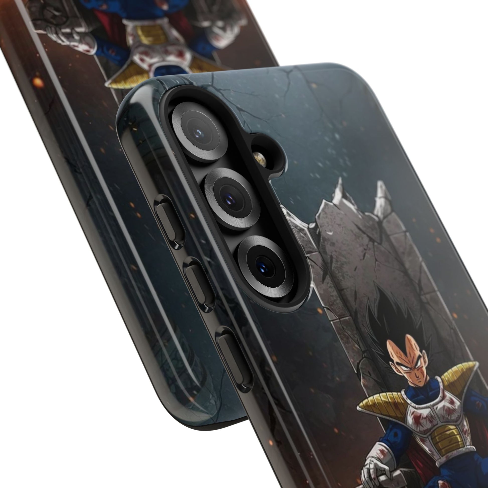 Vegeta on Throne DBZ Theme Tough Cases for iPhones, Samsung, and Pixel