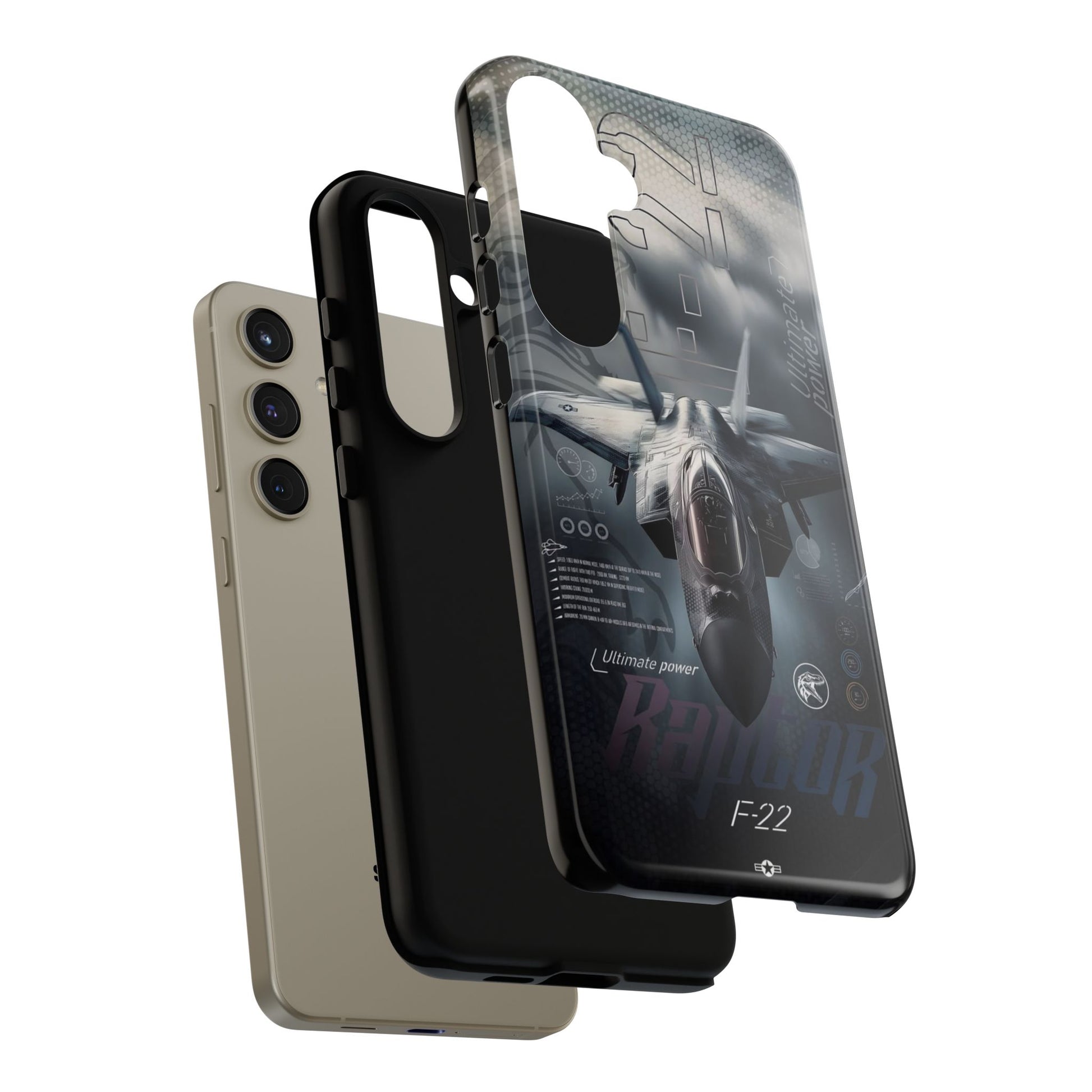 F-22 Raptor Fighter Jet Tough Cases for iPhones, Samsung, and Pixel