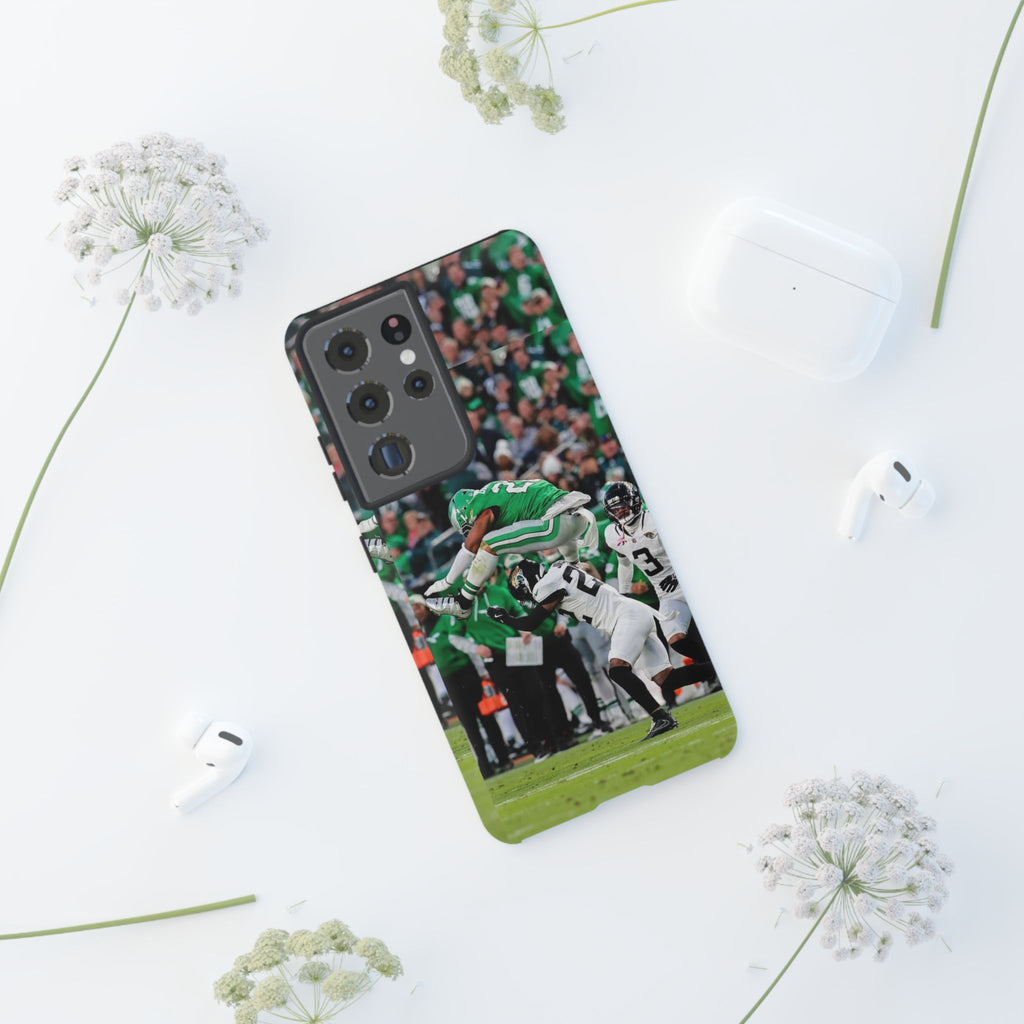 Saquon Barkley The Huddle Eagles Football Tough Cases for iPhones, Samsung, and Pixel