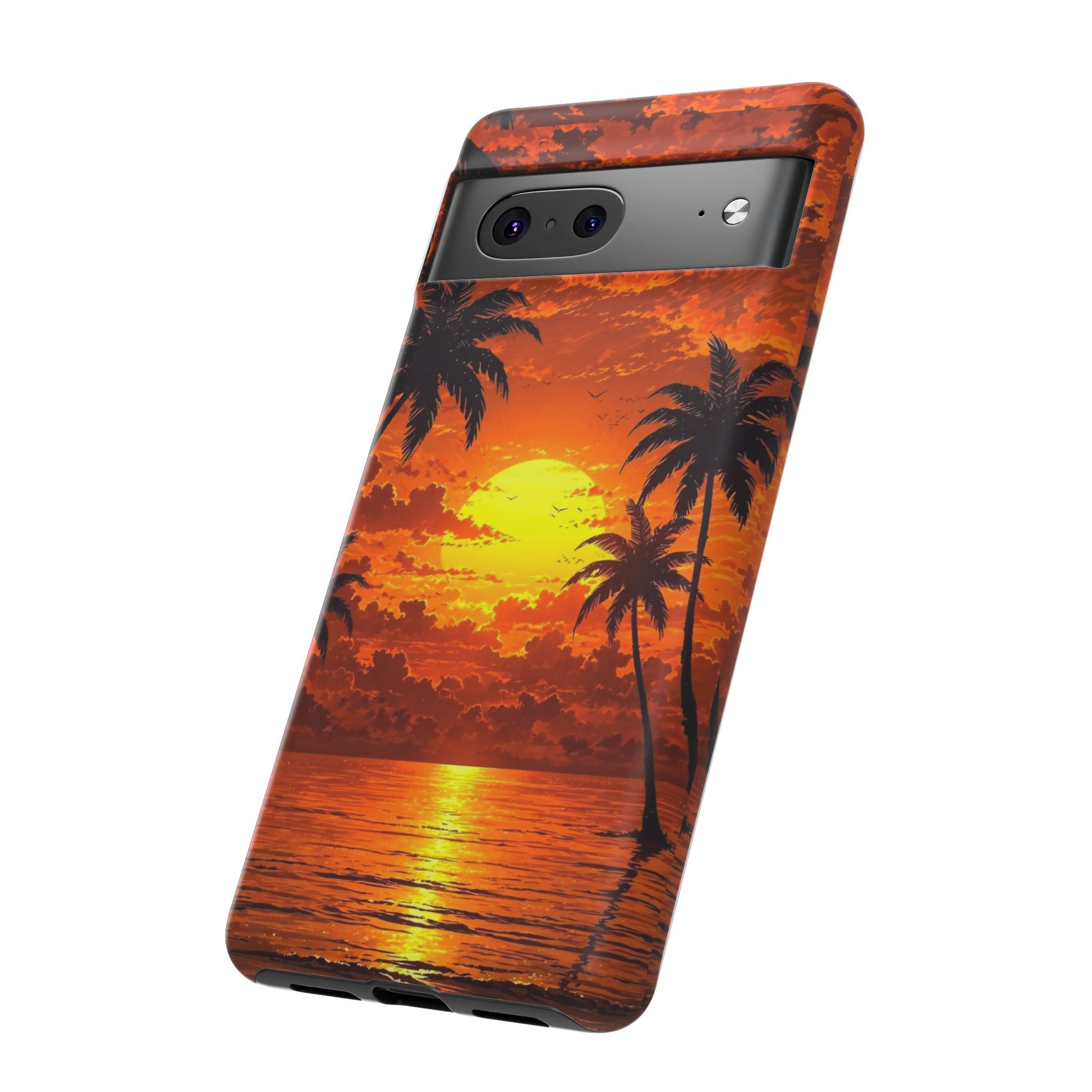 Beautiful Beach Sunset Tough Cases for iPhones, Samsung, and Pixel