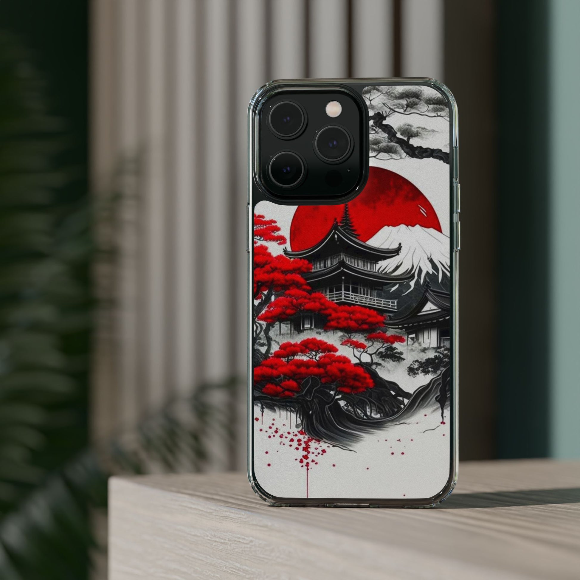 Phone Case, Japanese Landscape Theme, Iphone Samsung Clear Case, Protective