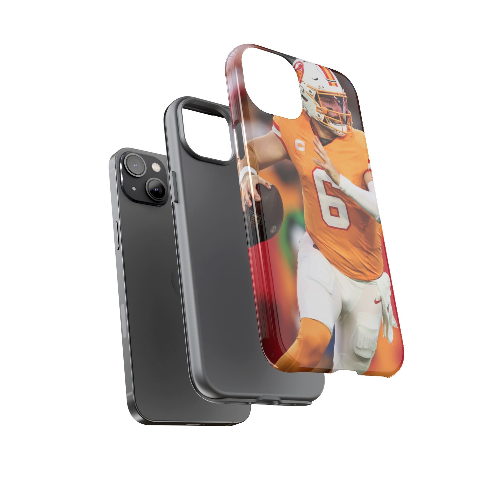 Tampa Bay Buccaneers Baker Mayfield Football Tough Cases for iPhones, Samsung, and Pixel