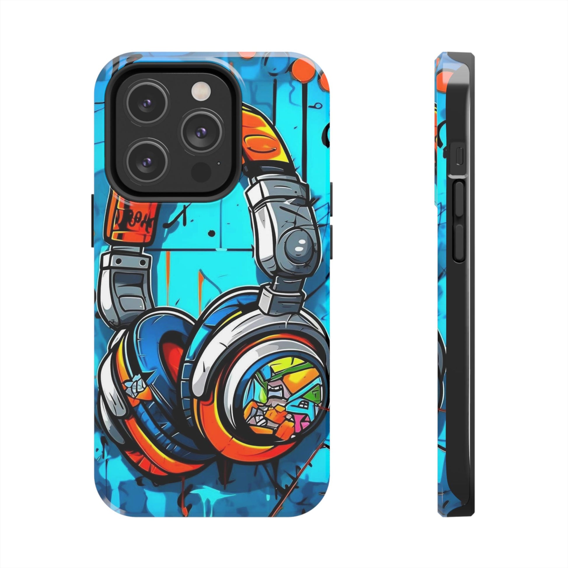 DJ Headphone Graffiti Tough Phone Case, Music Lover Gift, iPhone/Samsung Cover