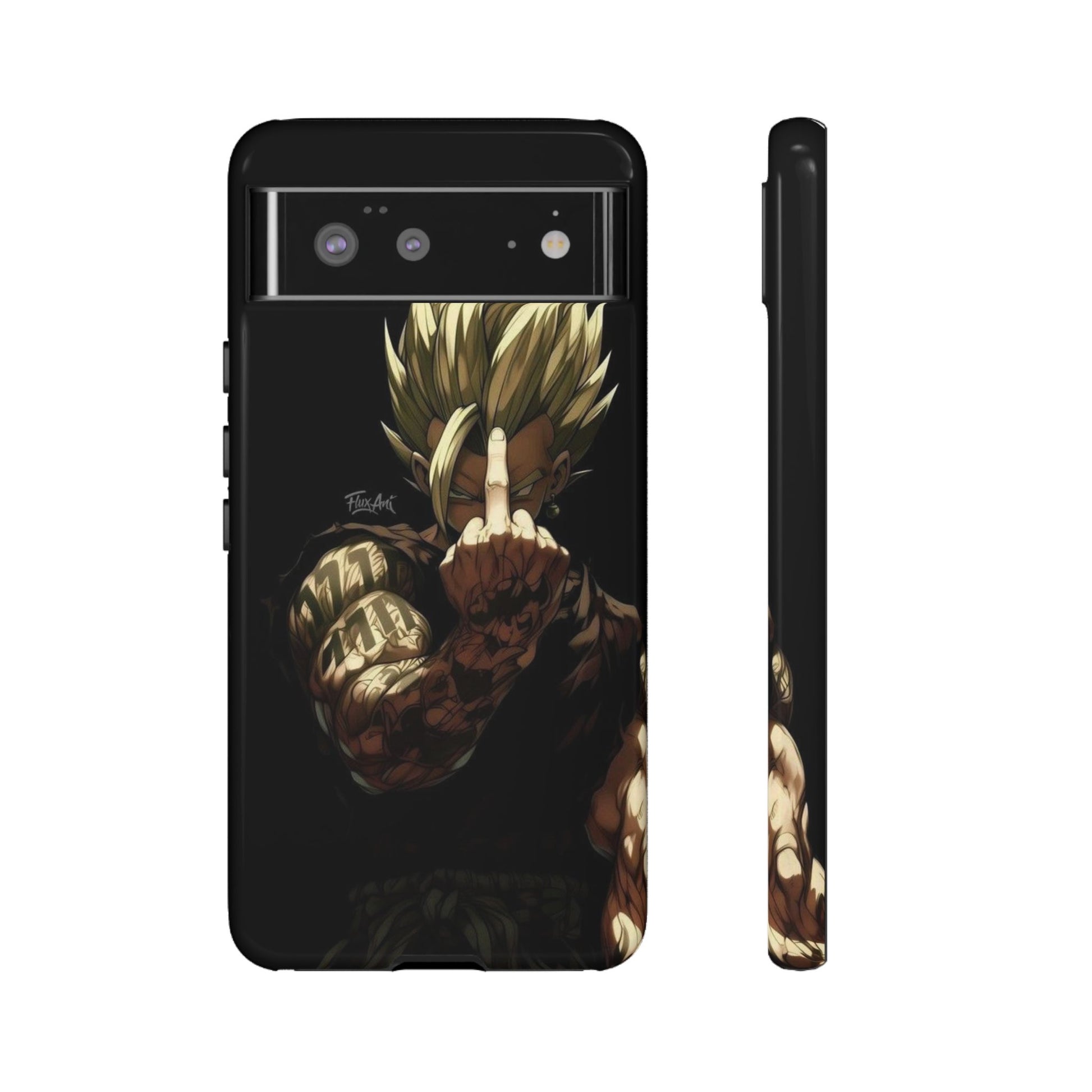 Middle Finger SS Goku Dragon Ball Z Tough Cases for iPhones, Samsung, and Pixel