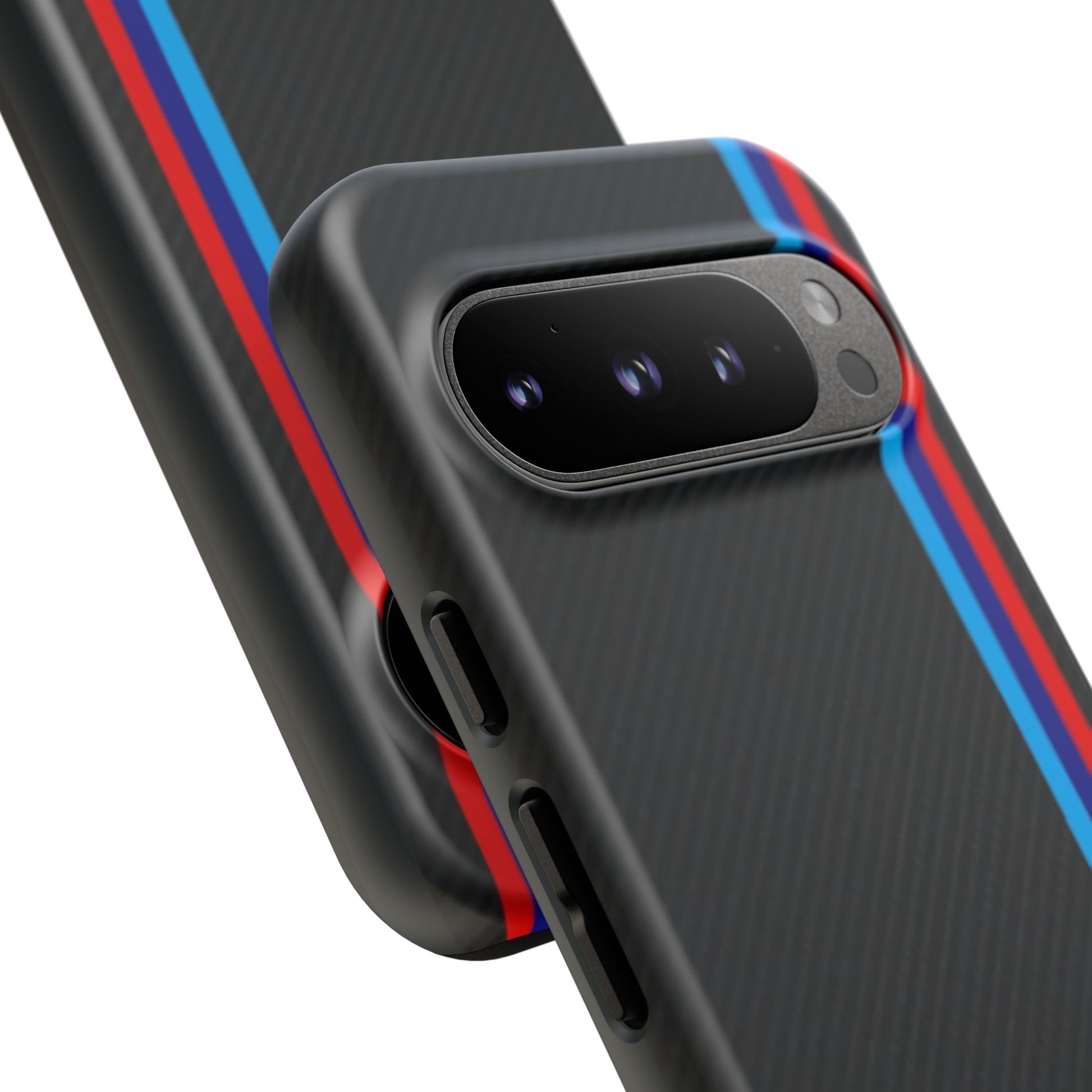 BMW M Stripes Carbon Fiber Design Tough Cases for iPhones, Samsung, and Pixel