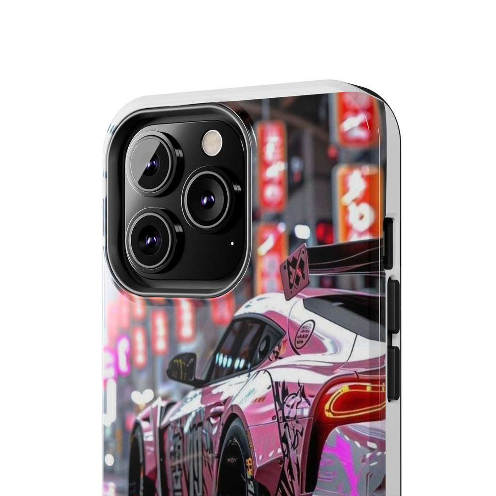 Pink Sports Car Tough Phone Cases for Iphones & Samsung Phones Durable