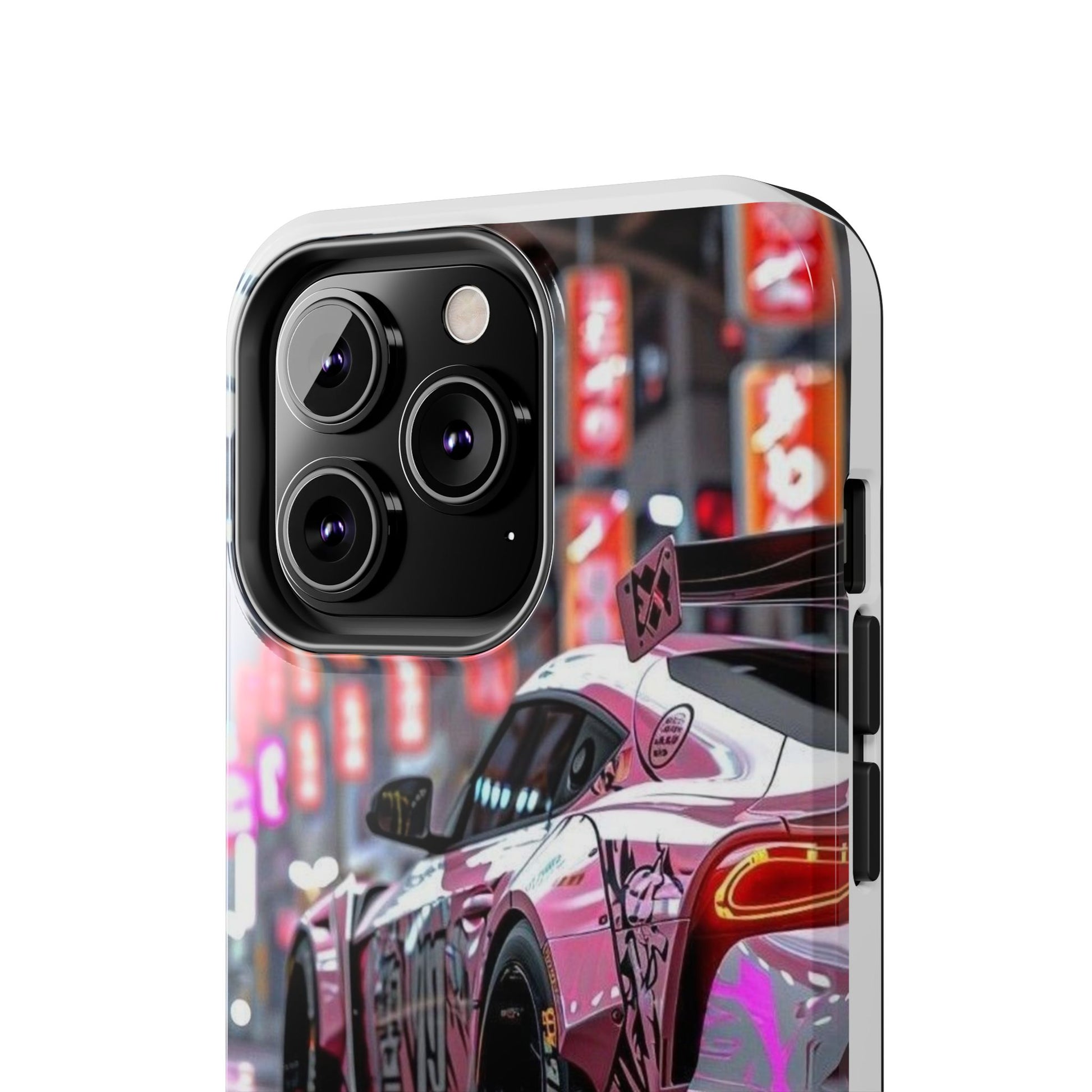 Pink Sports Car Tough Phone Cases for Iphones & Samsung Phones Durable