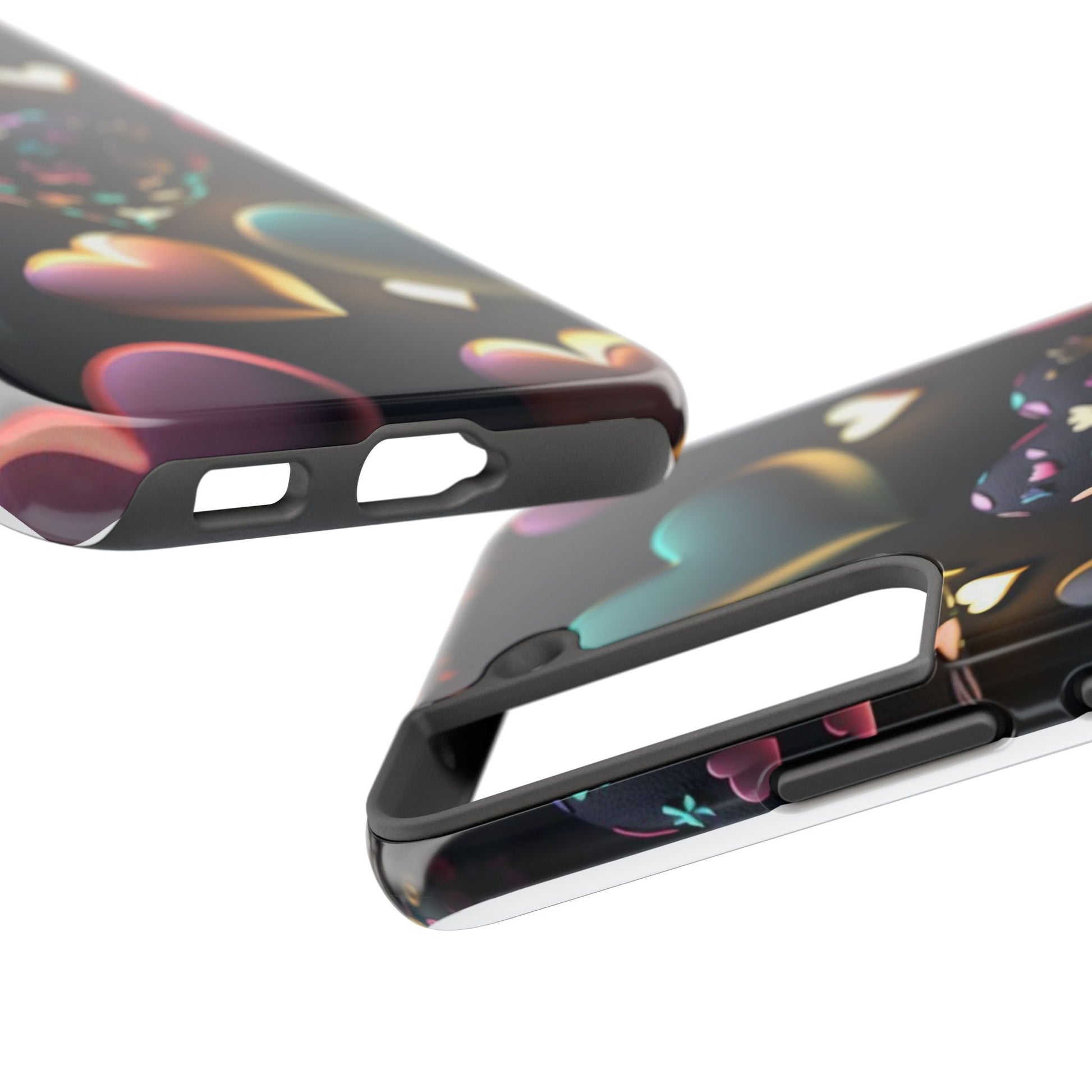 Floating Hearts Themed Tough Phone Cases for Iphones & Samsung Phones