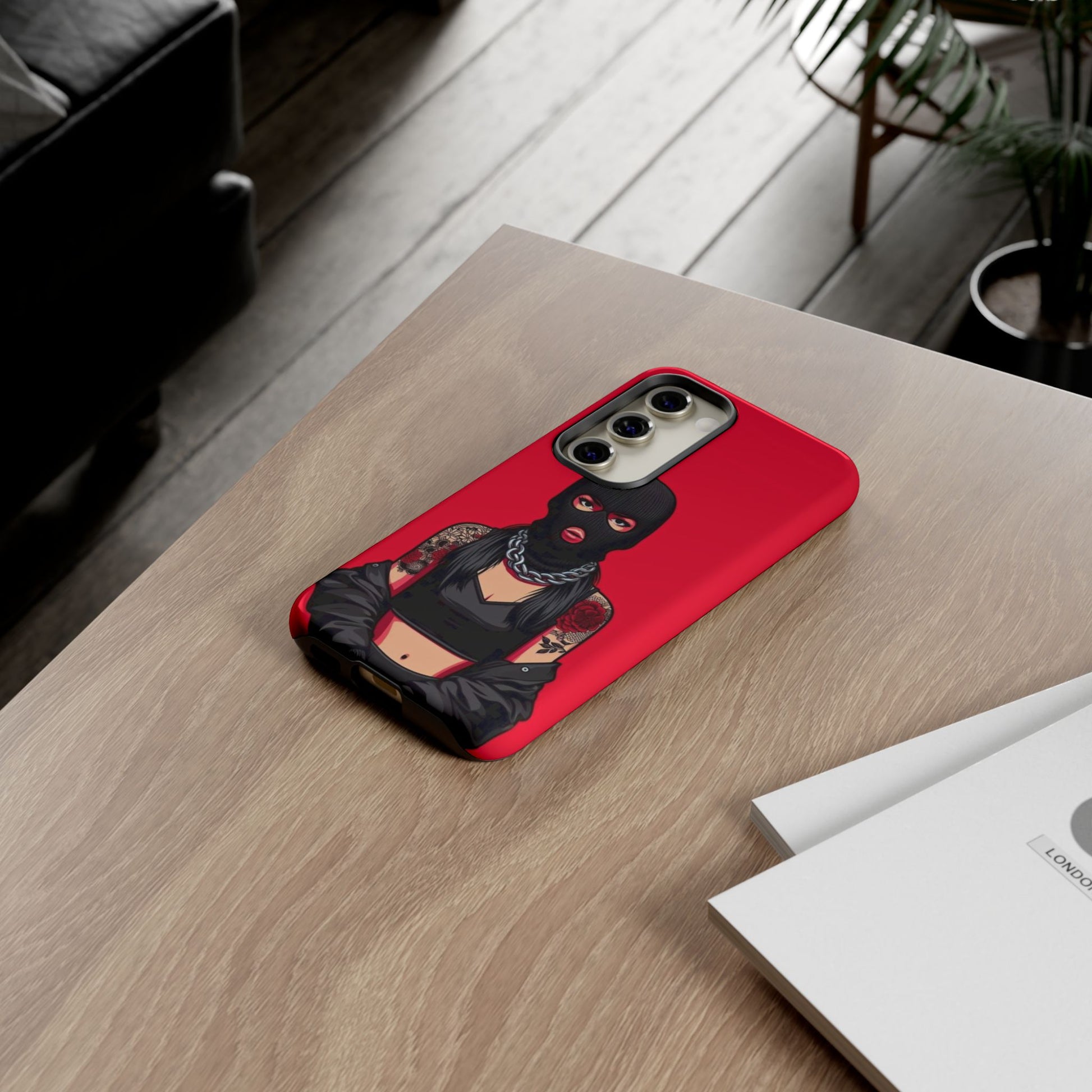 Thug Girl Red Design Tough Cases for iPhones, Samsung, and Pixel