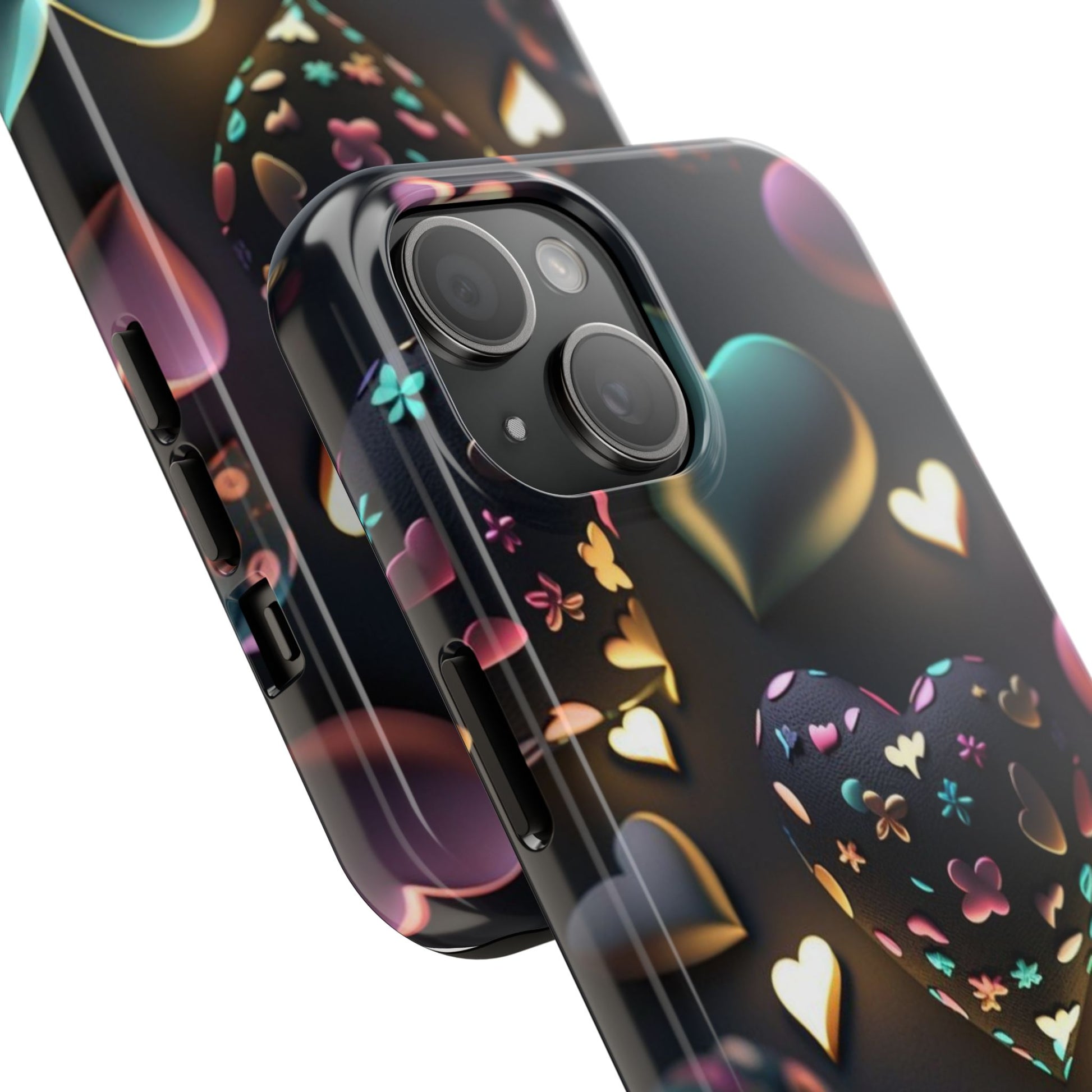 Floating Hearts Themed Tough Phone Cases for Iphones & Samsung Phones