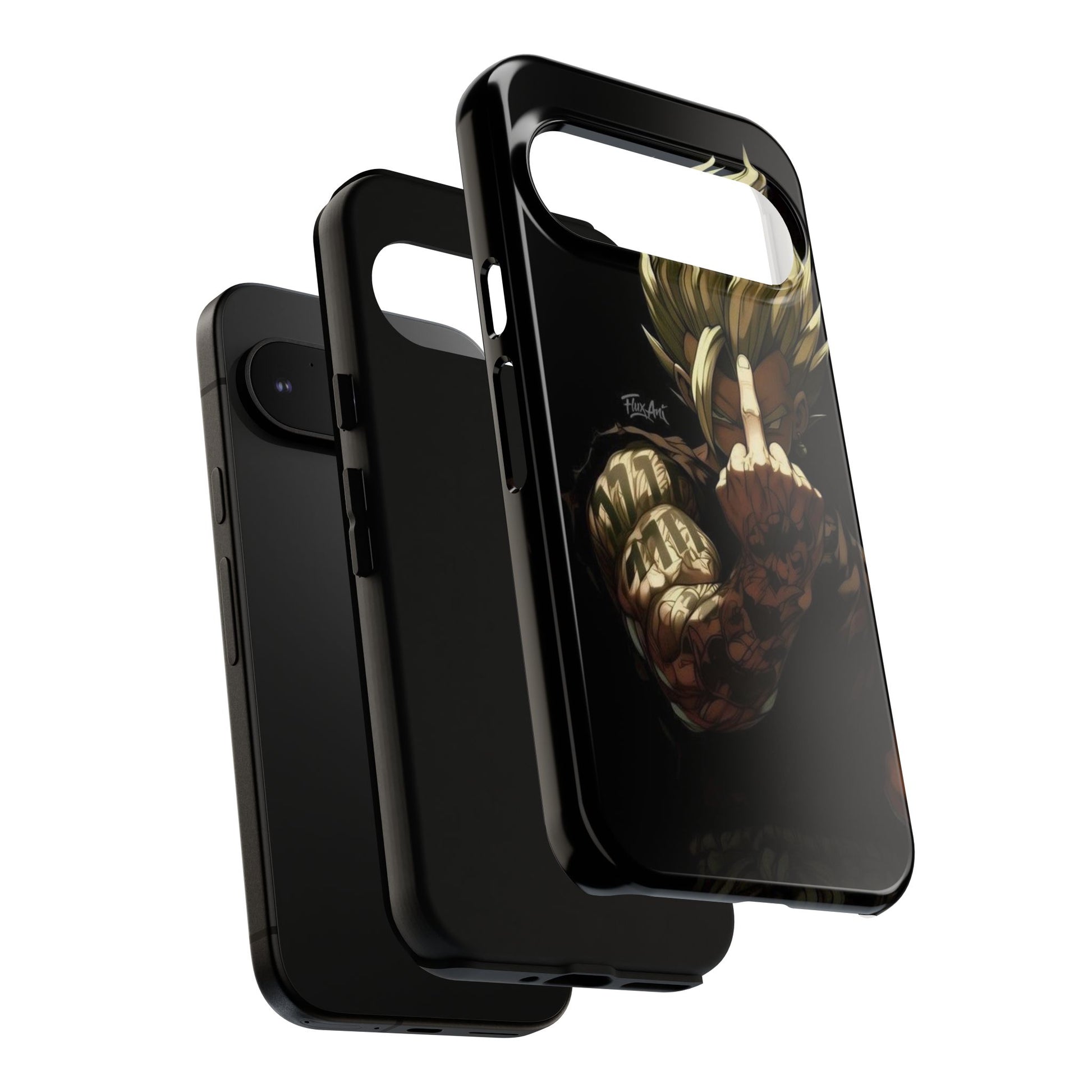 Middle Finger SS Goku Dragon Ball Z Tough Cases for iPhones, Samsung, and Pixel