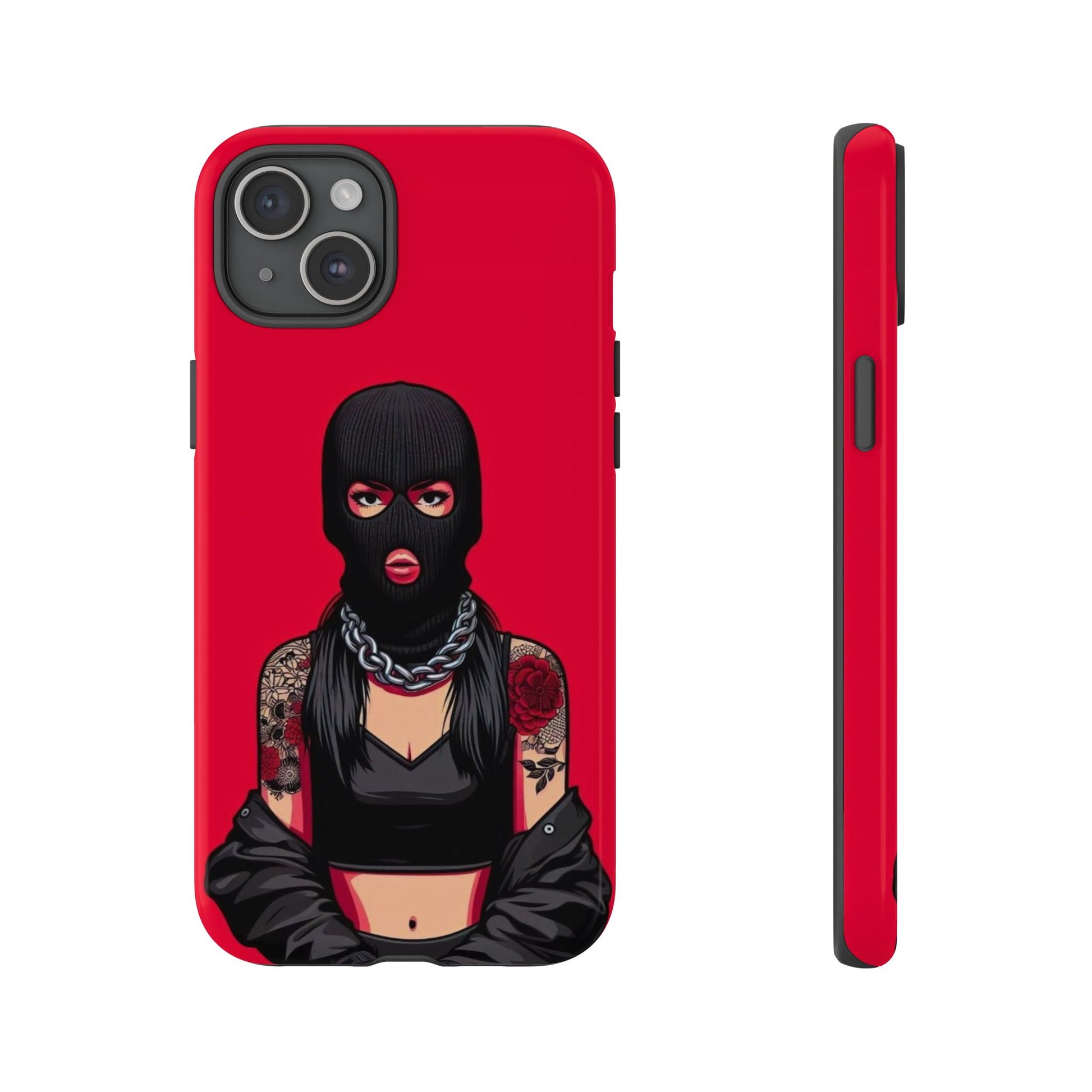 Thug Girl Red Design Tough Cases for iPhones, Samsung, and Pixel