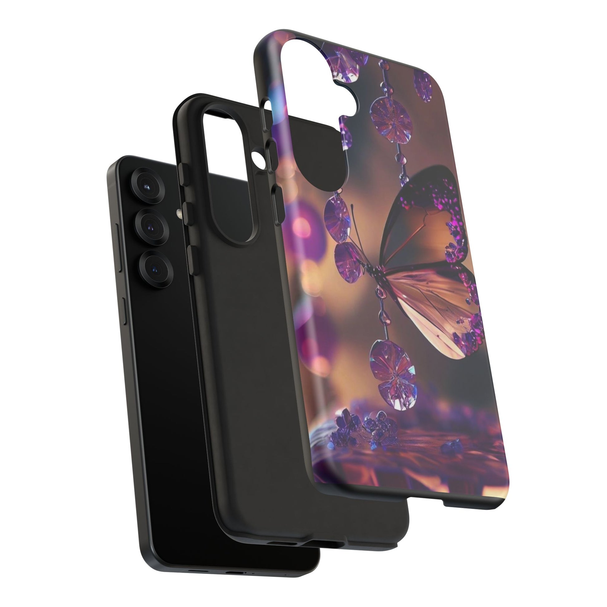 Purple Butterfly Tough Cases for iPhones, Samsung, and Pixel