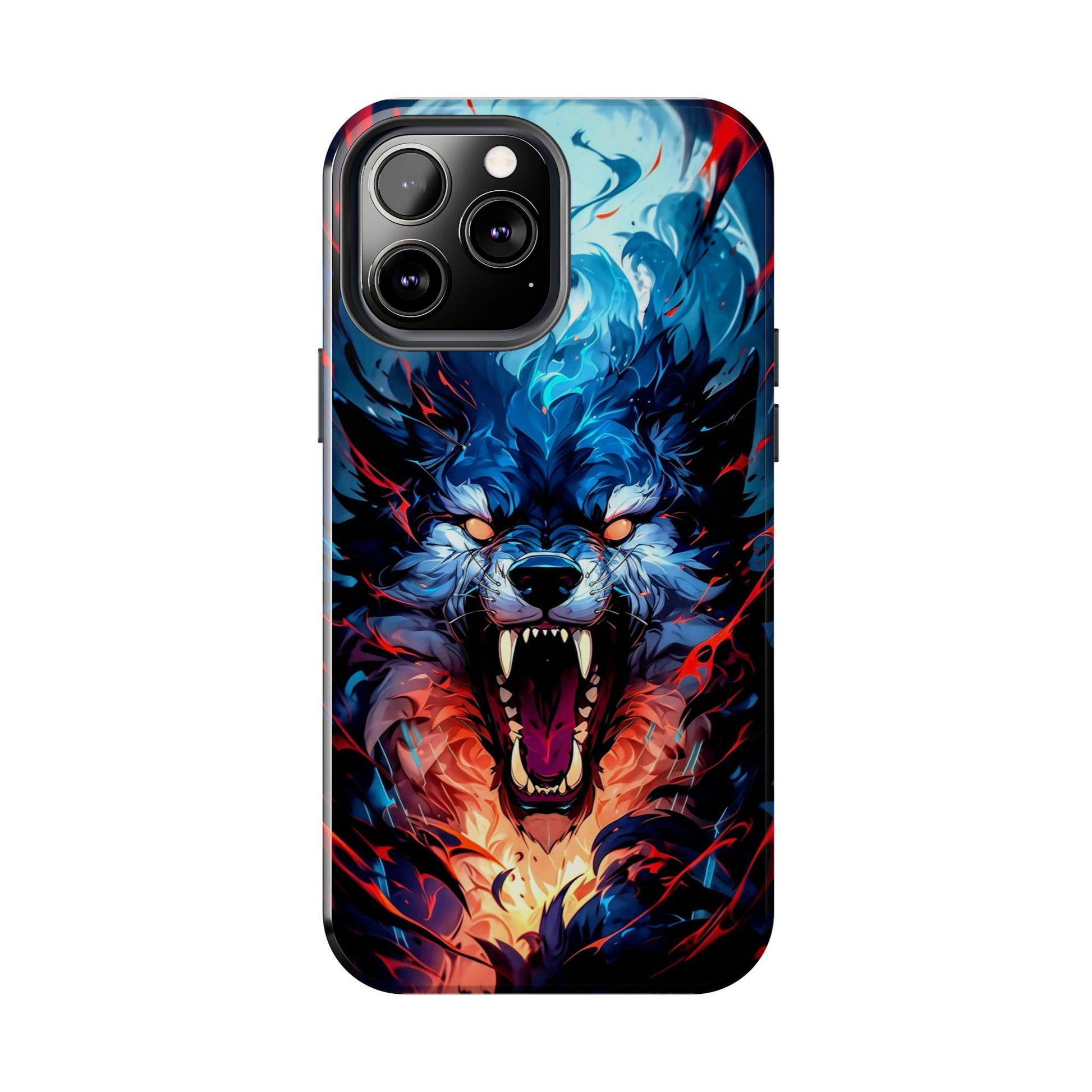 Aggressive Wolf Art Themed Tough Phone Cases for Iphones & Samsung Phones