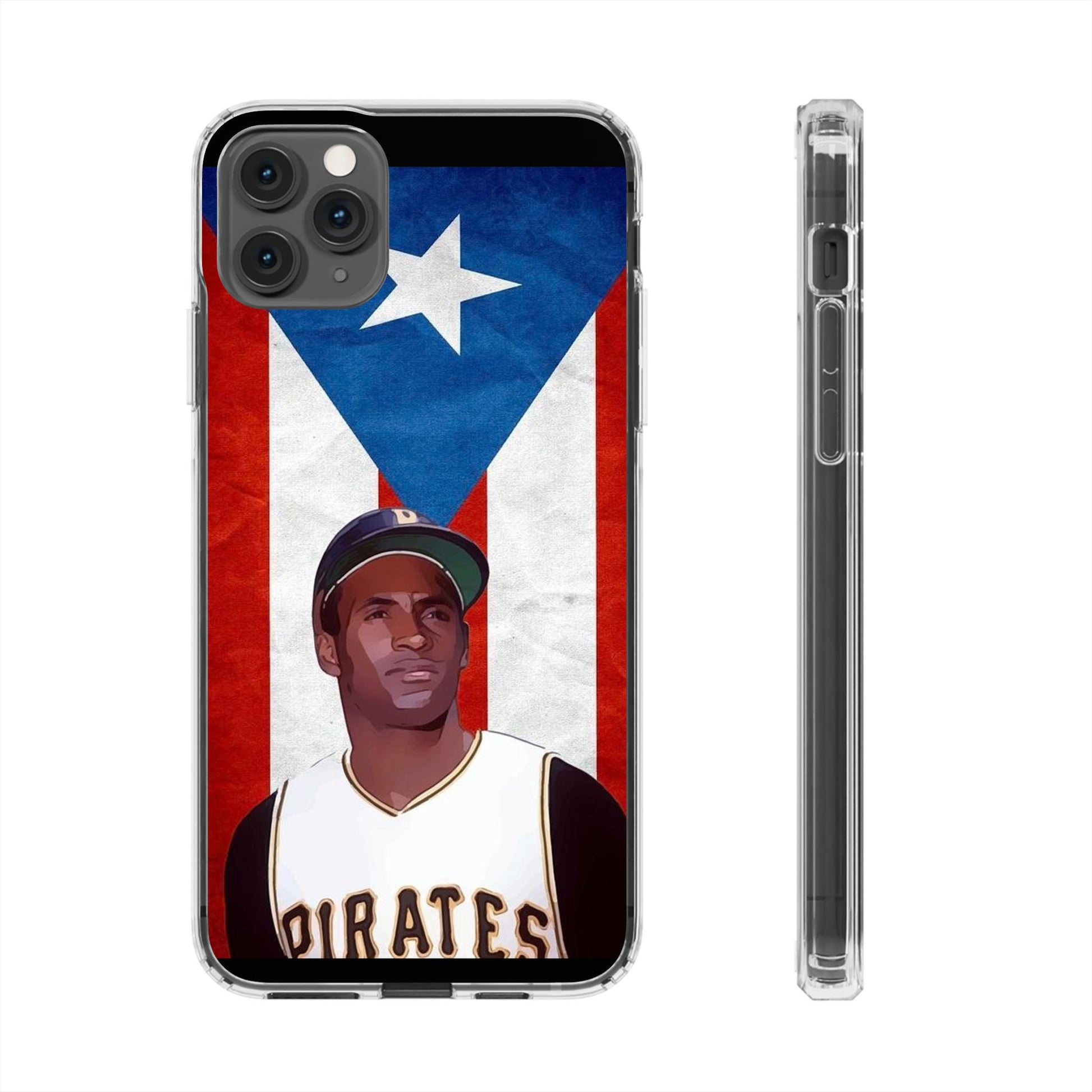 Puerto Rican Baseball Legend Clemente inspired Protective Iphone, Samsung case