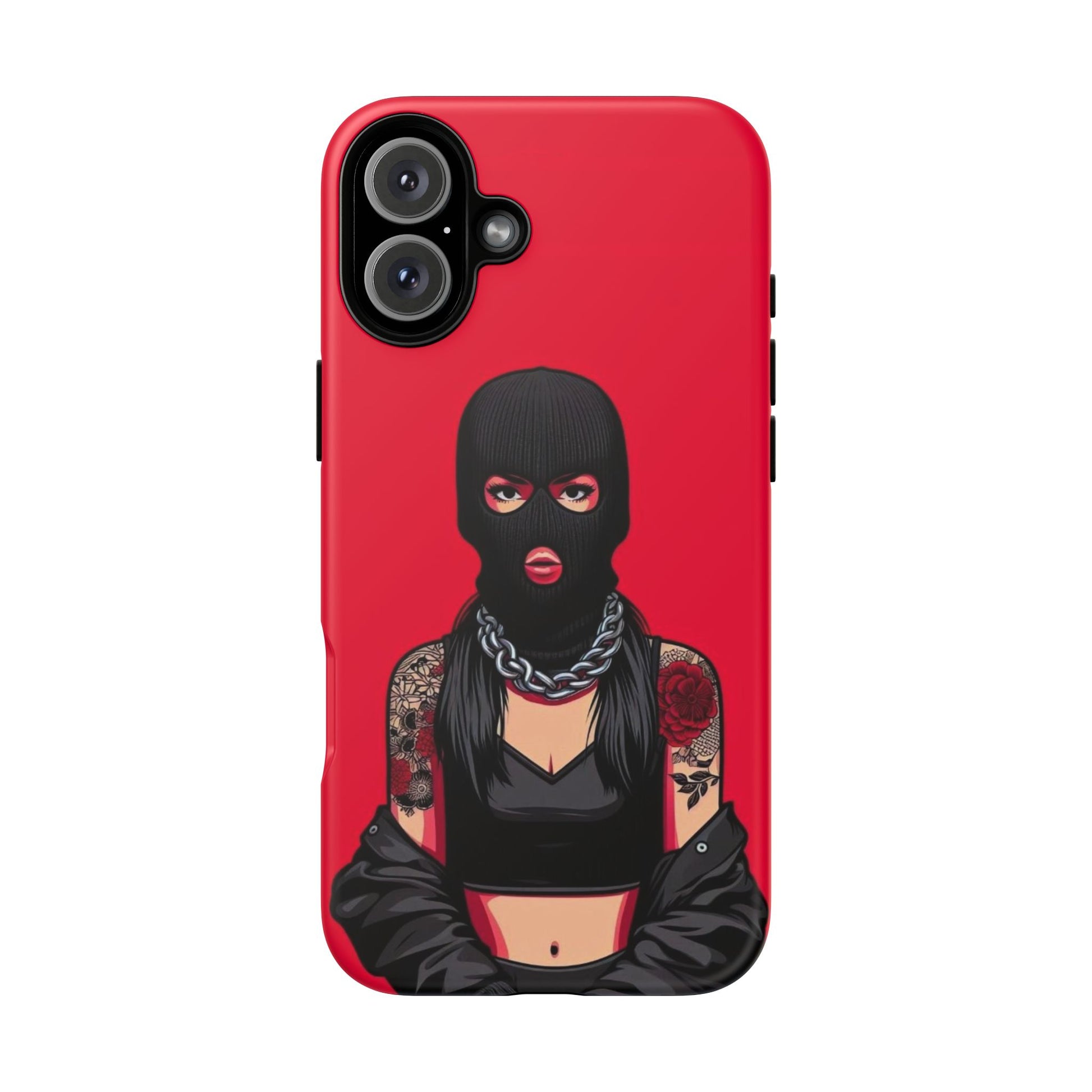 Thug Girl Red Design Tough Cases for iPhones, Samsung, and Pixel