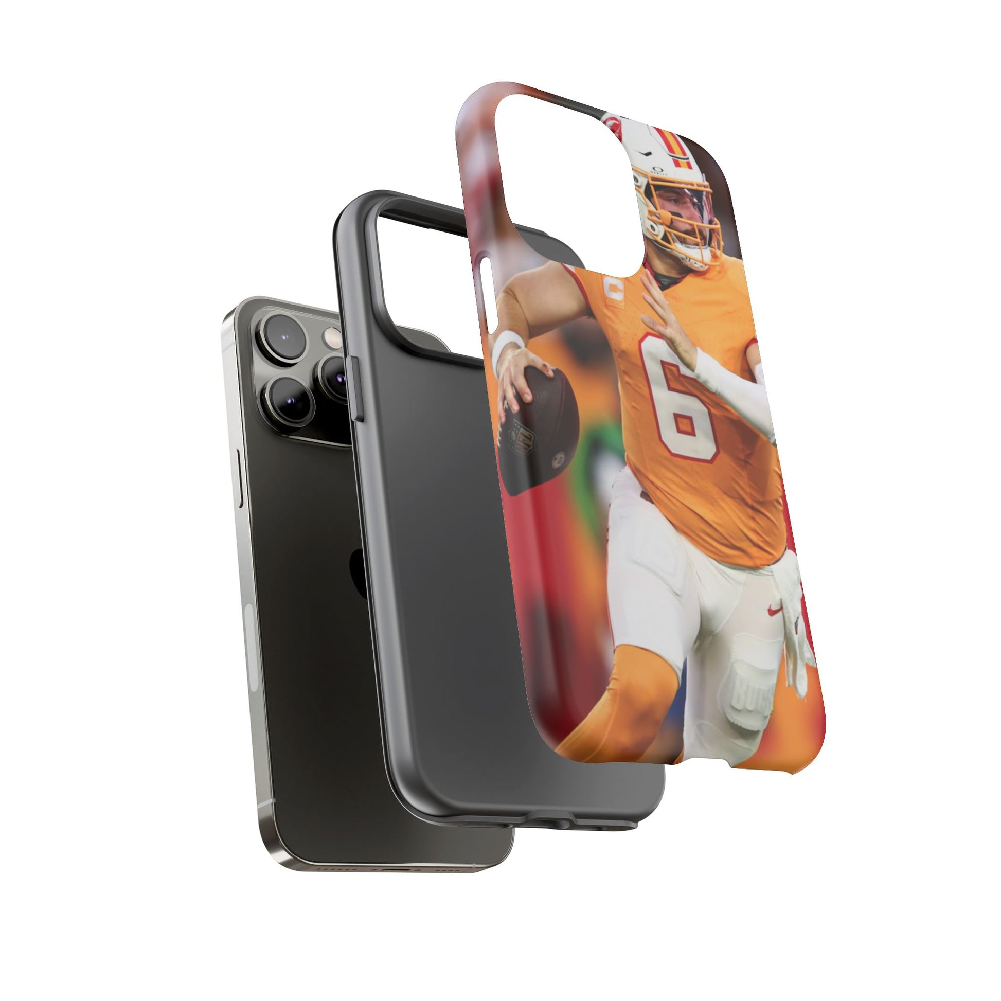 Tampa Bay Buccaneers Baker Mayfield Football Tough Cases for iPhones, Samsung, and Pixel