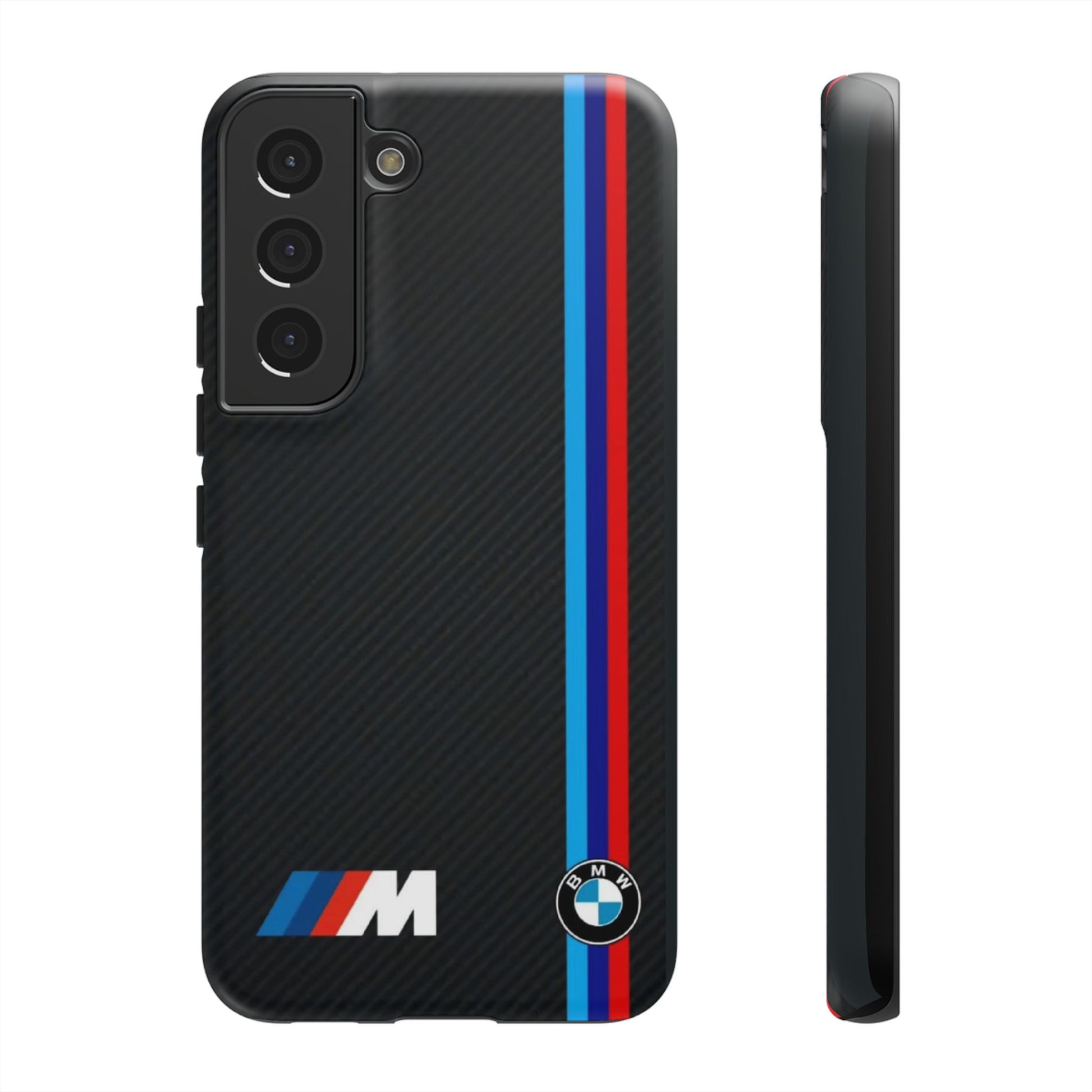 BMW M Stripes Carbon Fiber Design Tough Cases for iPhones, Samsung, and Pixel