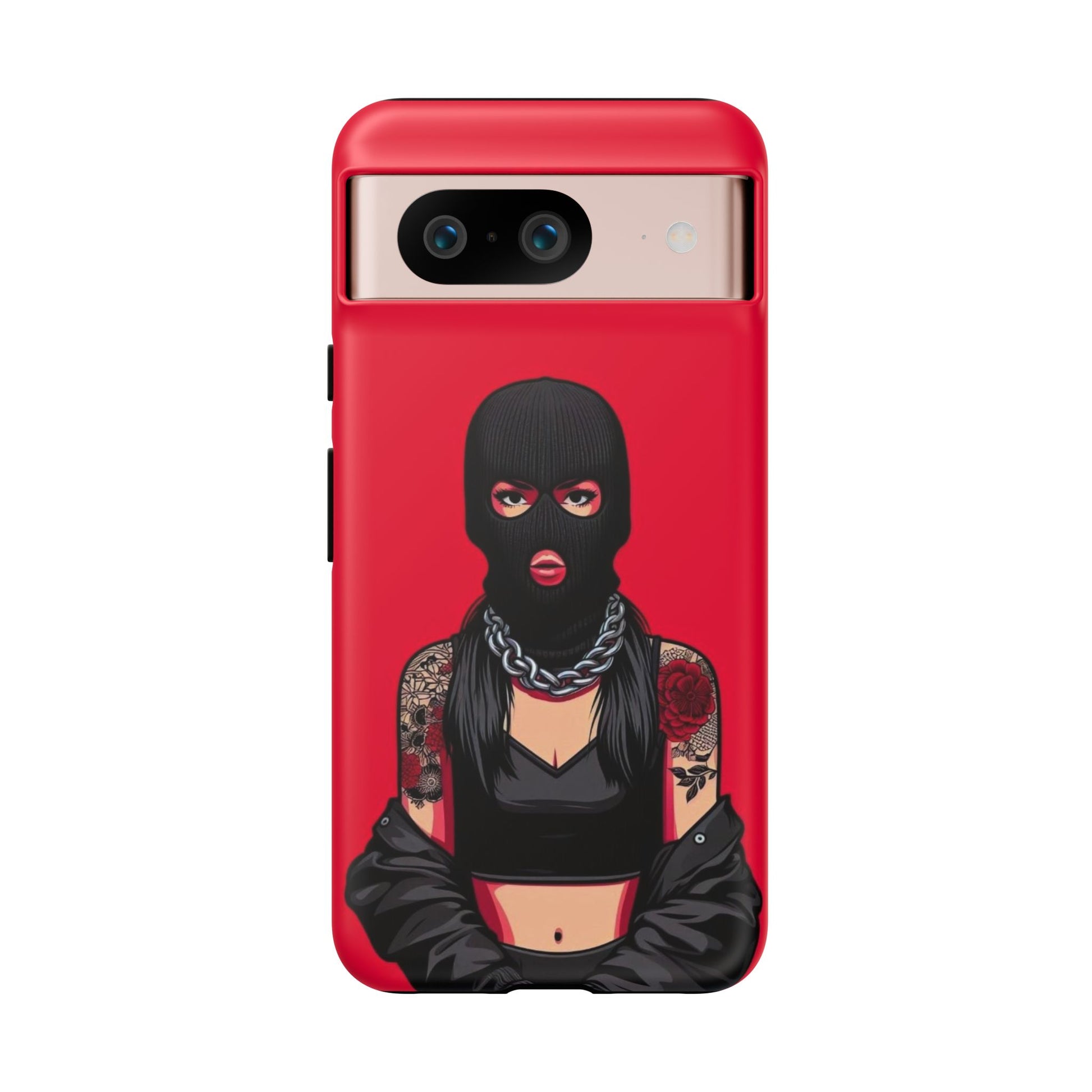 Thug Girl Red Design Tough Cases for iPhones, Samsung, and Pixel