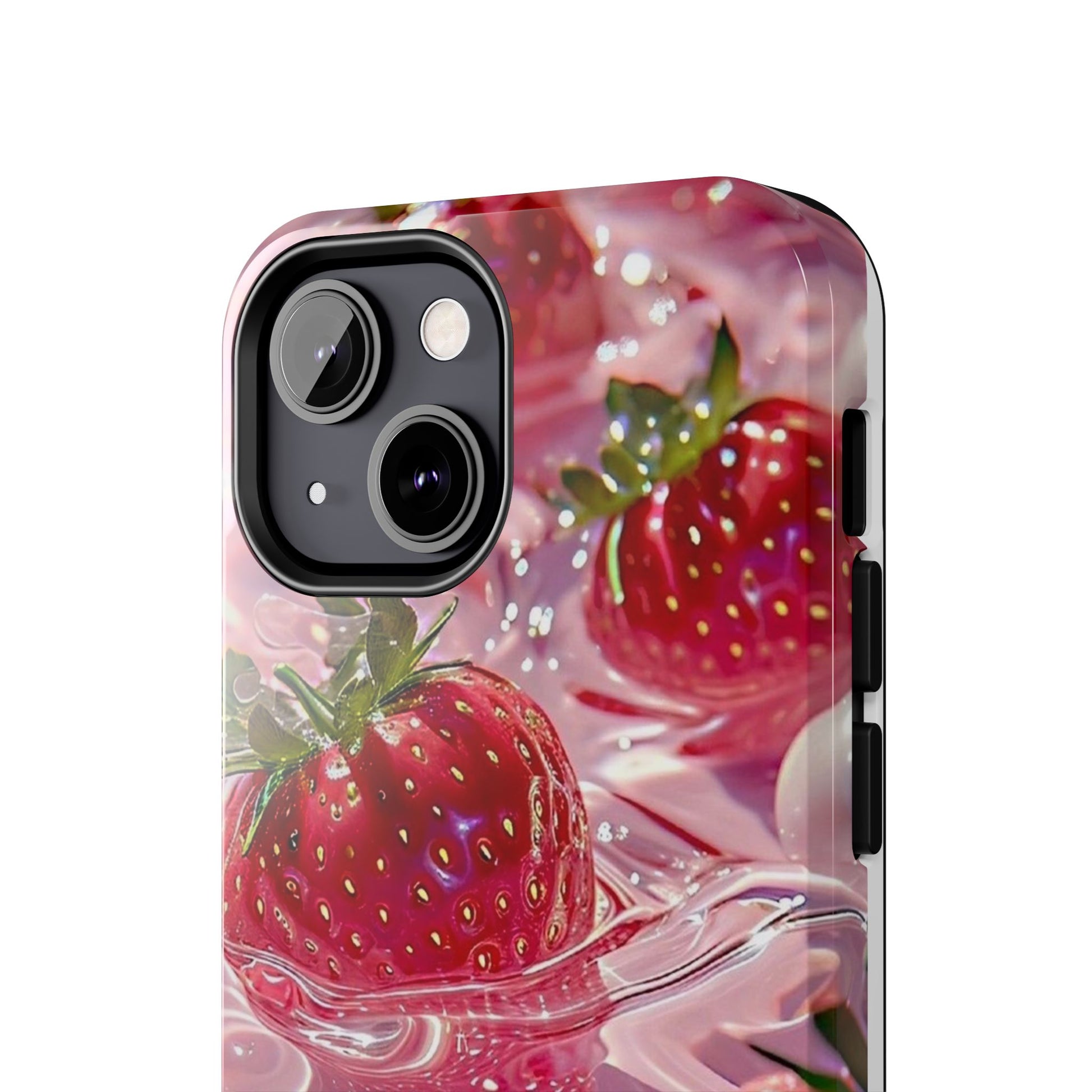 Floating Strawberries Themed Tough Phone Cases for Iphones & Samsung Phones