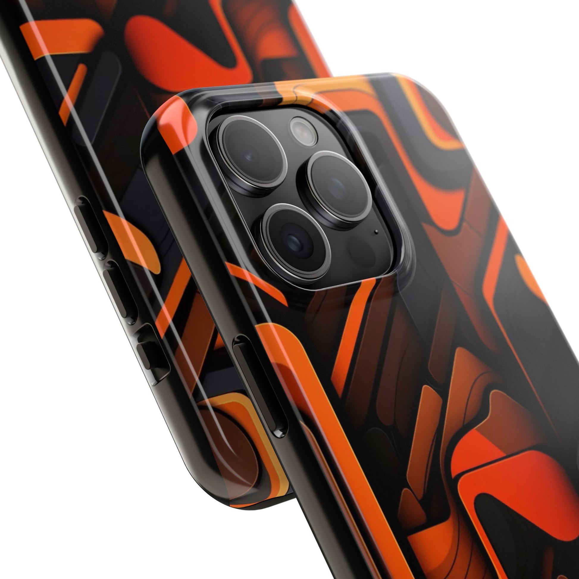 Orange Abstract Art Design Phone Case for Select iPhones & Samsung Galaxy Phones