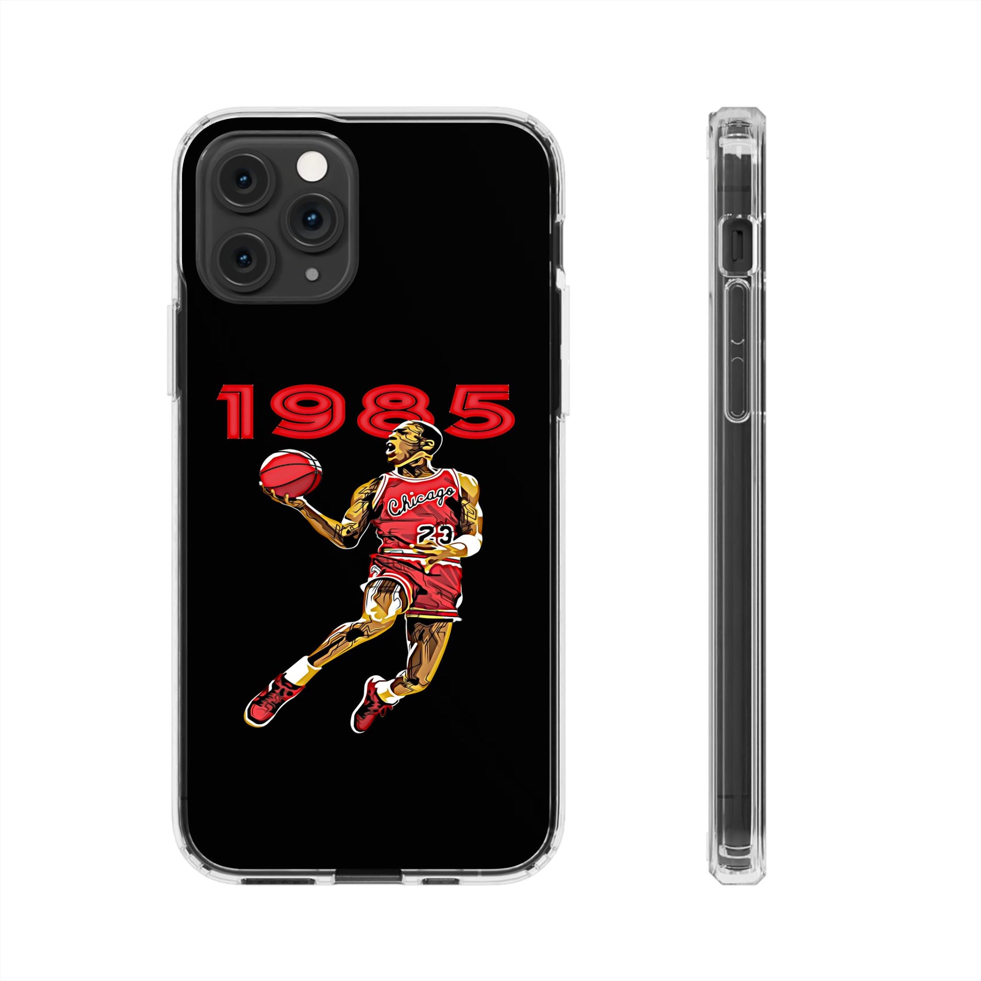 1985 Jordan Slam Dunk themed Basketball Inspired design Clear Phone Cases