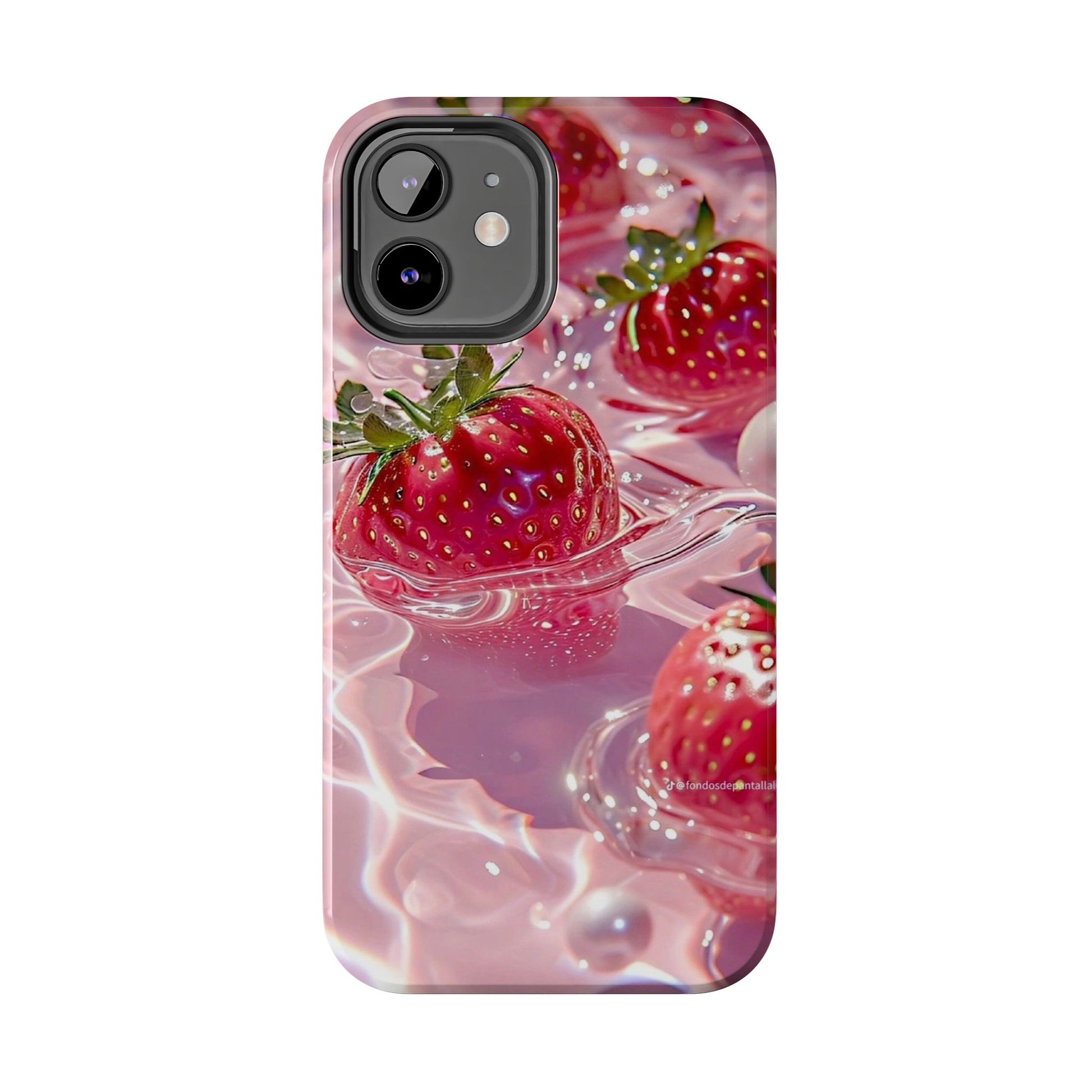Floating Strawberries Themed Tough Phone Cases for Iphones & Samsung Phones