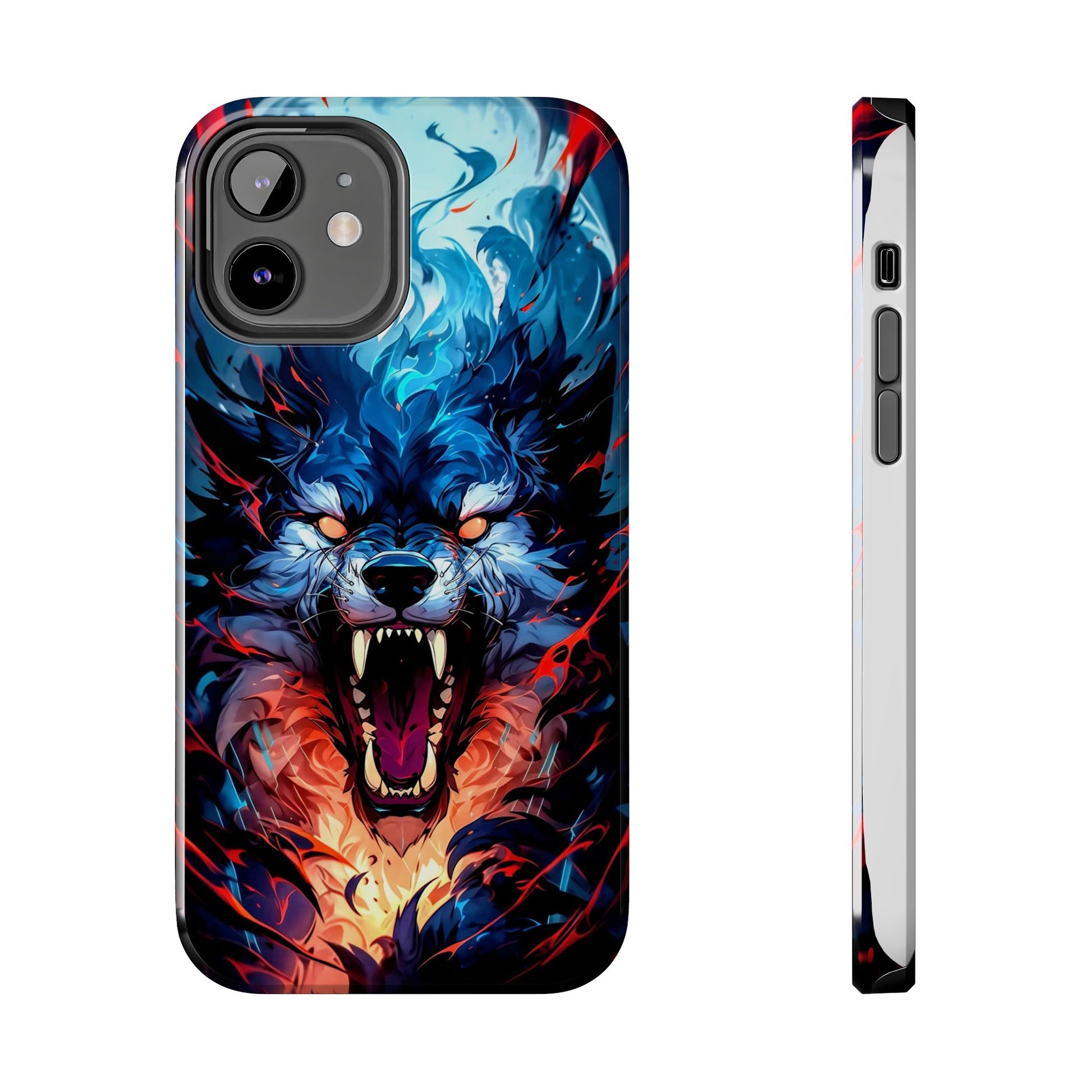 Aggressive Wolf Art Themed Tough Phone Cases for Iphones & Samsung Phones