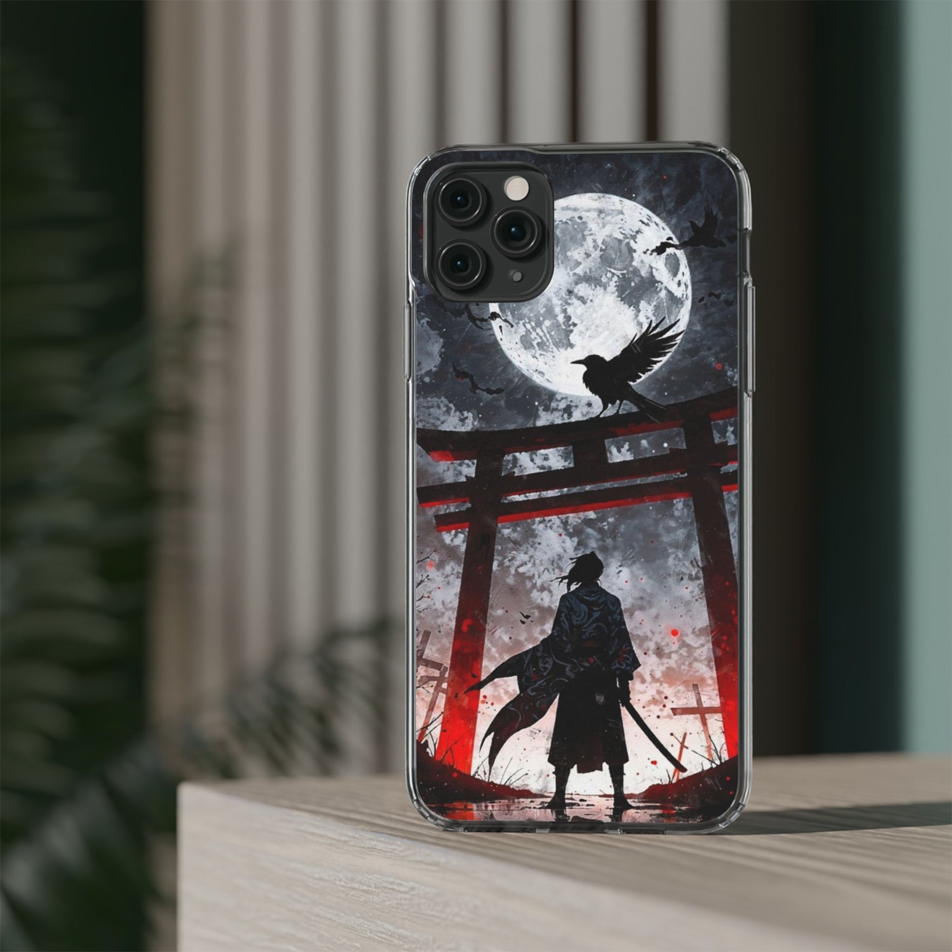 The Lone Samurai and Crow Design case for Iphone and Samsung phones
